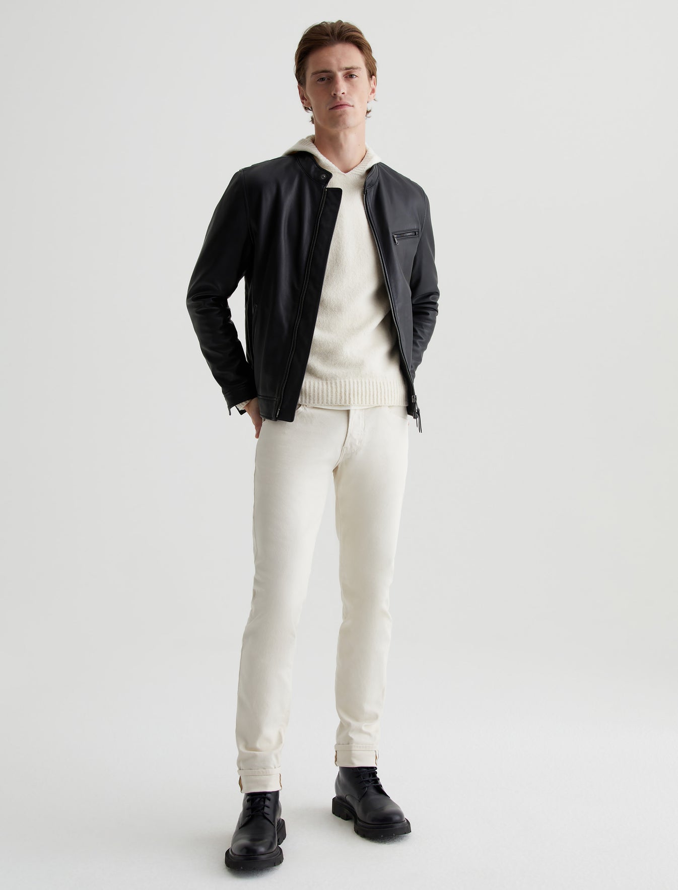 Cason Hoodie Ivory Dust Classic Hooded Sweater Photo 4