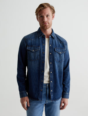Aiden Western Shirt Exhibition Classic Denim Shirt Men Top Photo 1