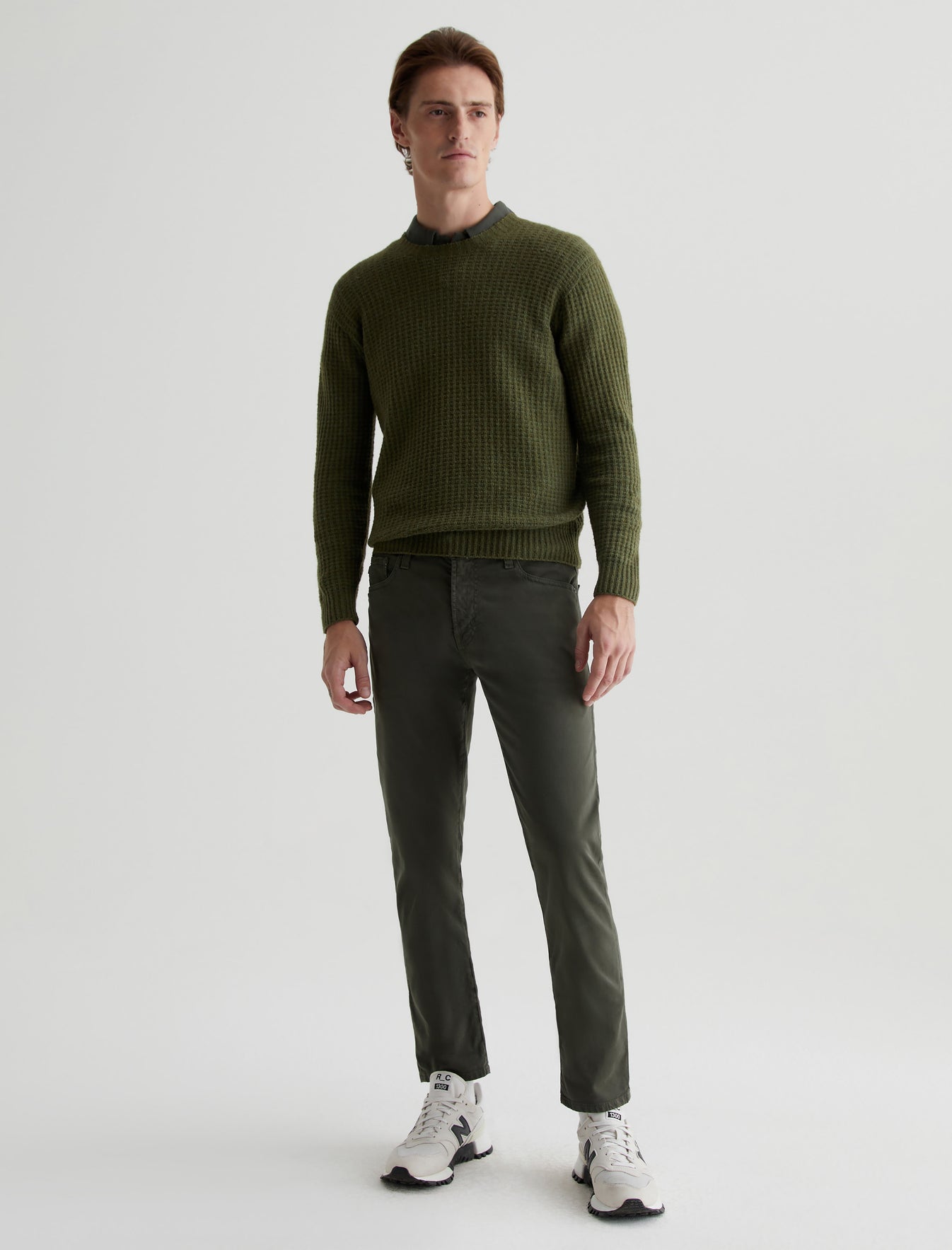 Jason Crew Fern Green Slim Crew Neck Sweater Photo 5