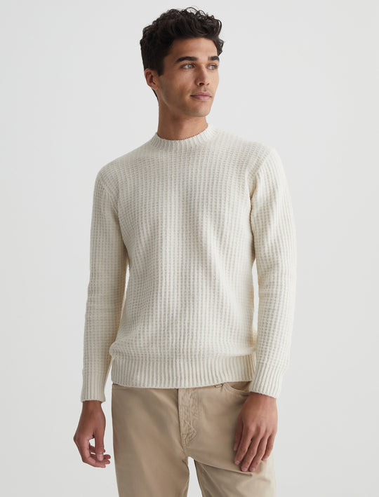 Jayson Crew Ivory Dust Slim Crew Neck Sweater Men Top Photo 1