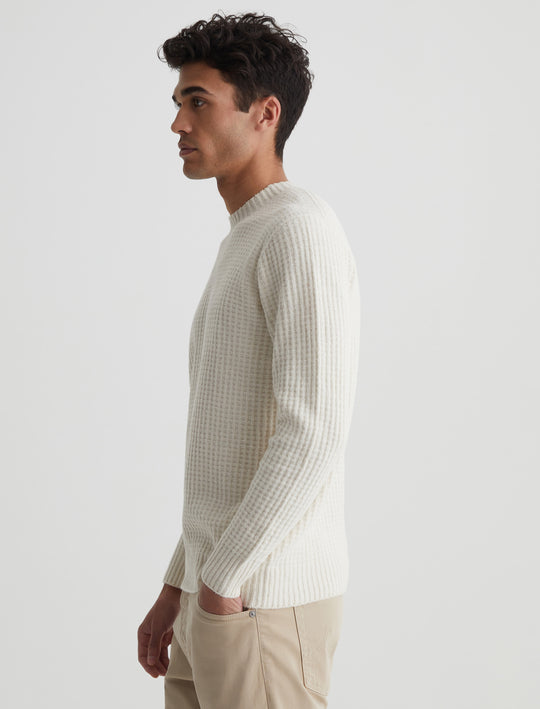 Jayson Crew Ivory Dust Slim Crew Neck Sweater Men Top Photo 2