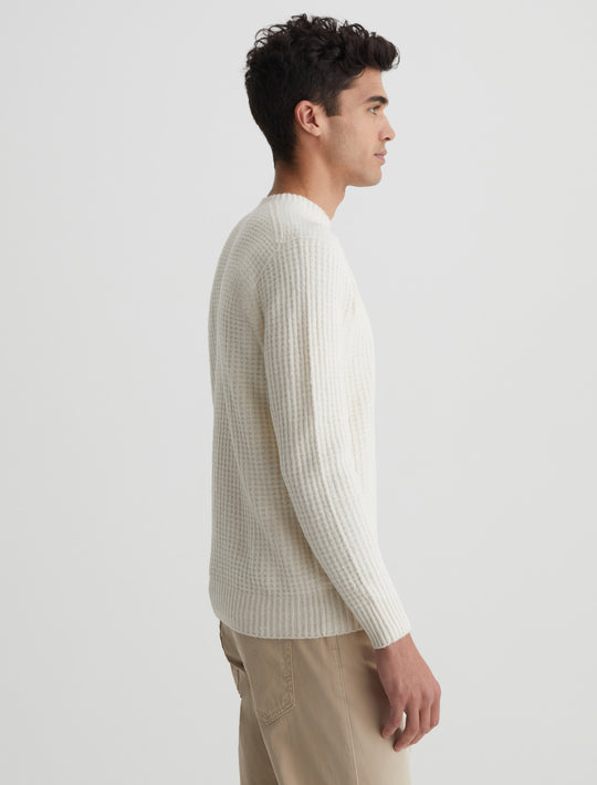 Jayson Crew Ivory Dust Slim Crew Neck Sweater Men Top Photo 5