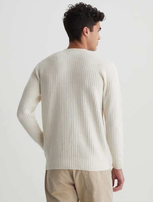 Jayson Crew Ivory Dust Slim Crew Neck Sweater Men Top Photo 6