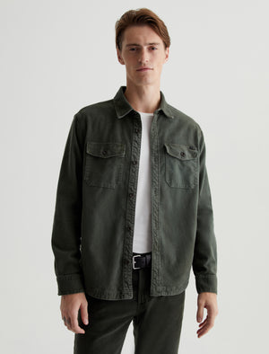 Elias Sulfur Forest Moss Oversized Shirt Jacket Men Top Photo 1