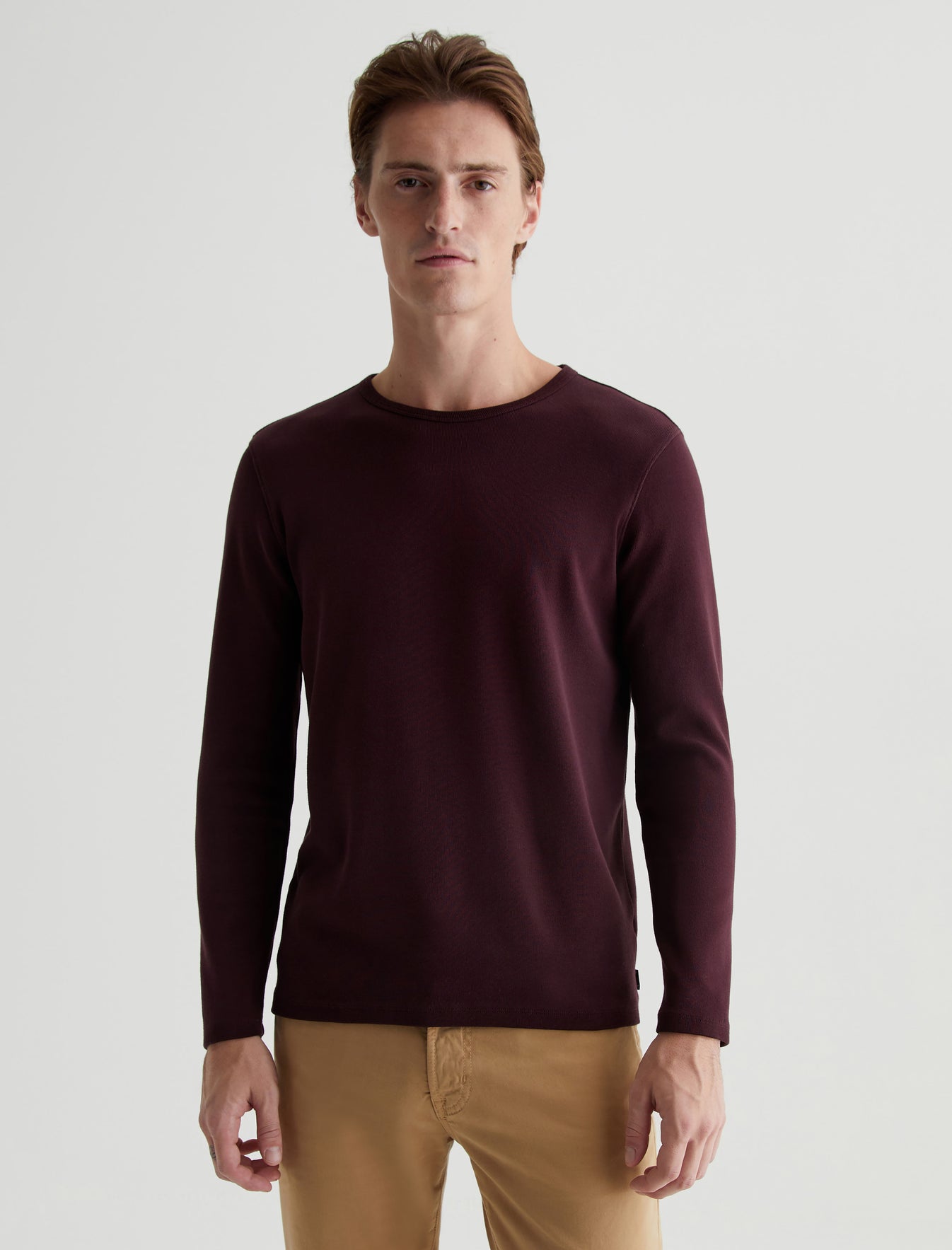 Bryce Long Sleeve Crew Pinot Noir Classic Crew Neck Photo 1
