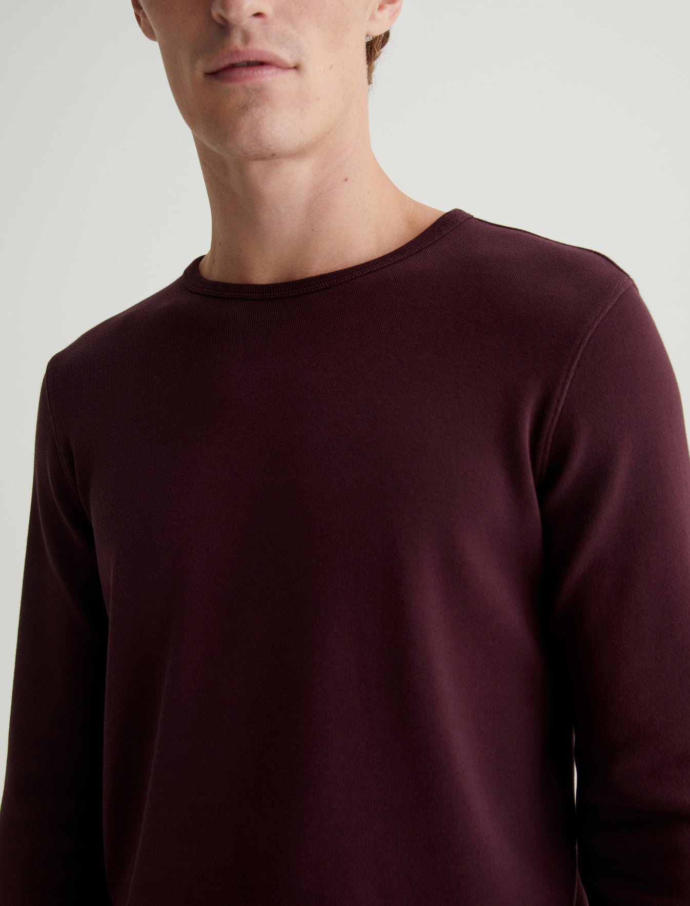 Bryce Long Sleeve Crew Pinot Noir Classic Crew Neck Photo 3