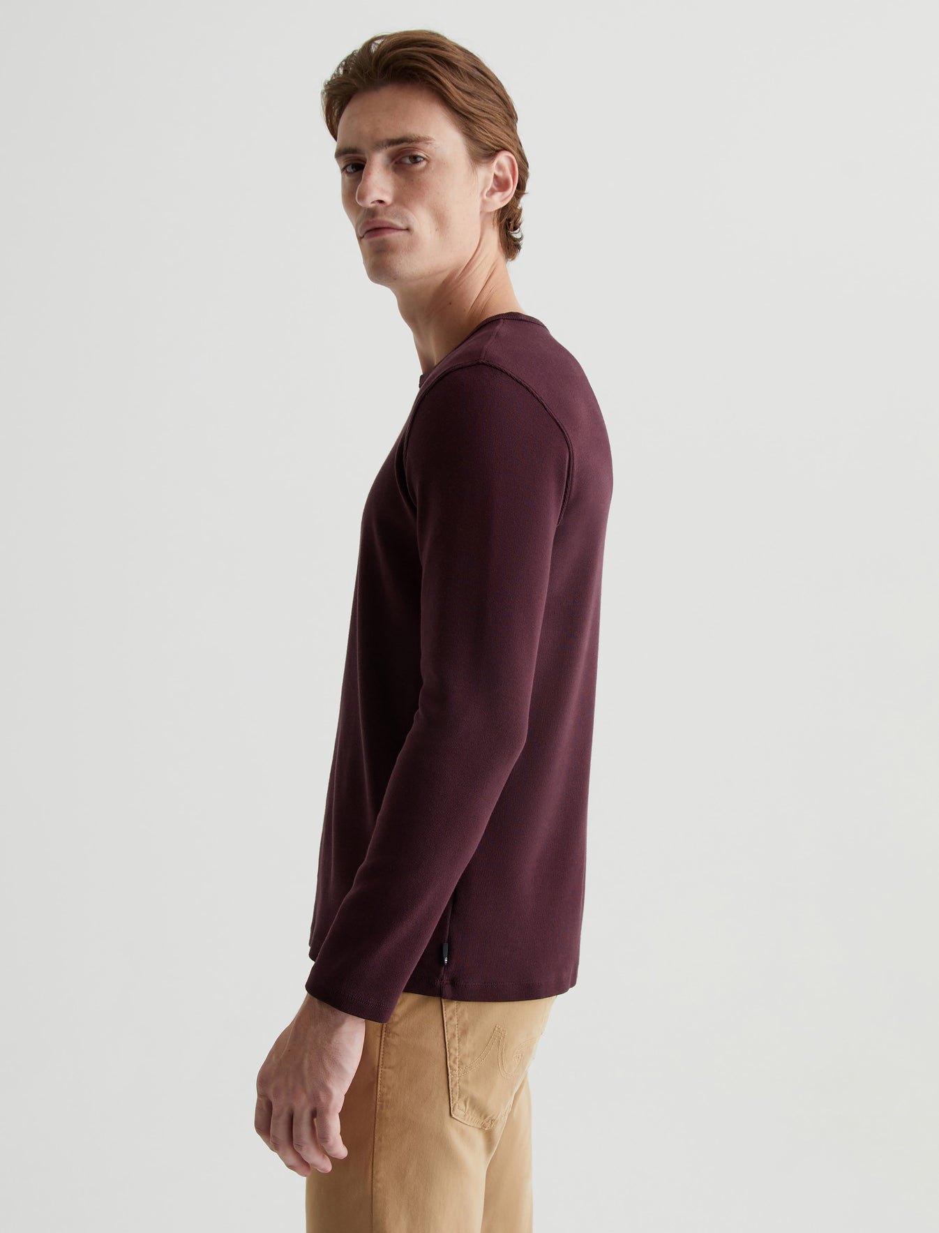 Bryce Long Sleeve Crew Pinot Noir Classic Crew Neck Photo 4