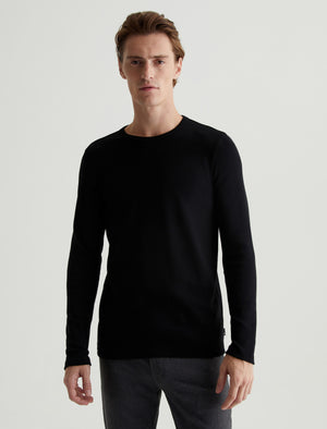 Bryce Long Sleeve Crew True Black Classic Crew Neck Photo 1