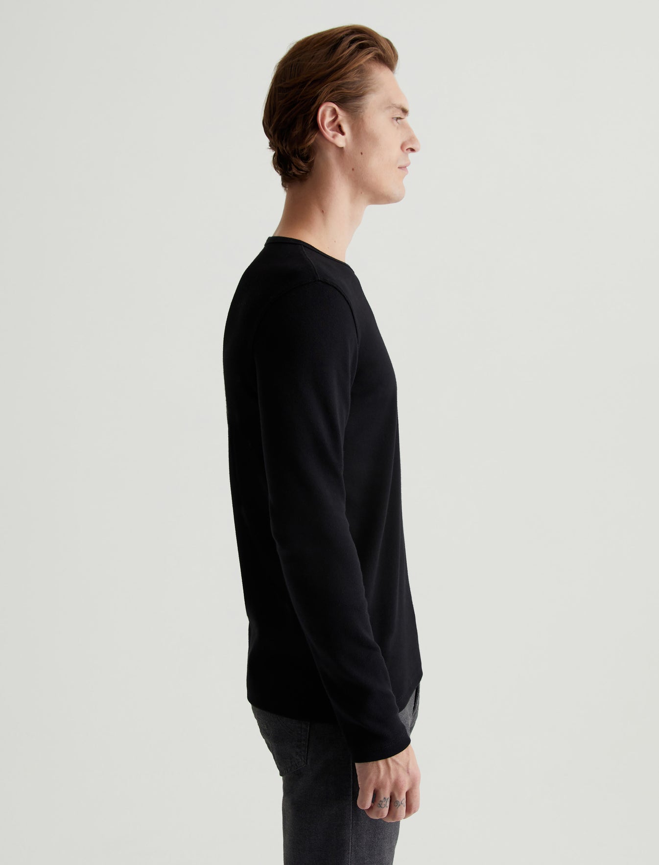 Bryce Long Sleeve Crew True Black Classic Crew Neck Photo 5
