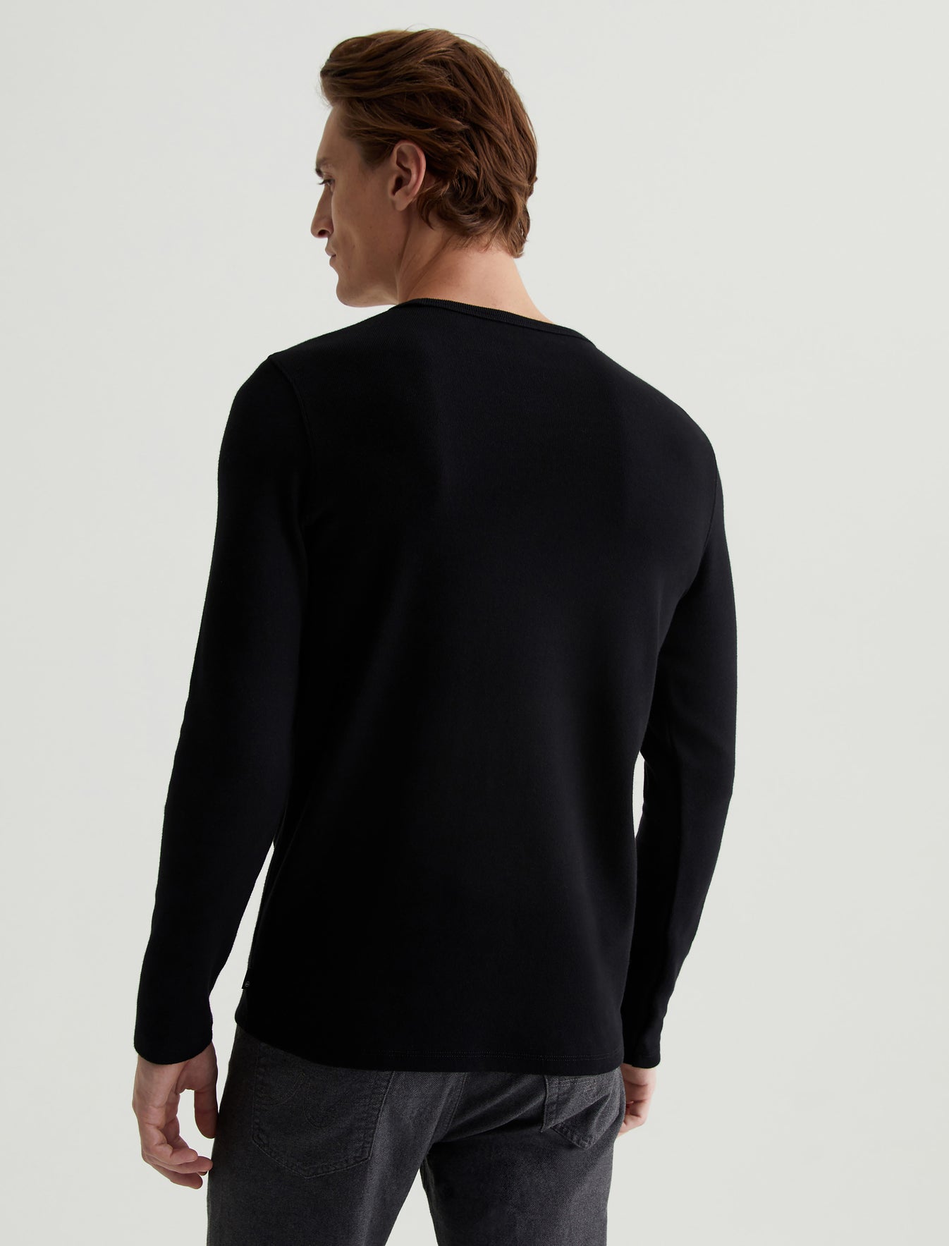 Bryce Long Sleeve Crew True Black Classic Crew Neck Photo 6