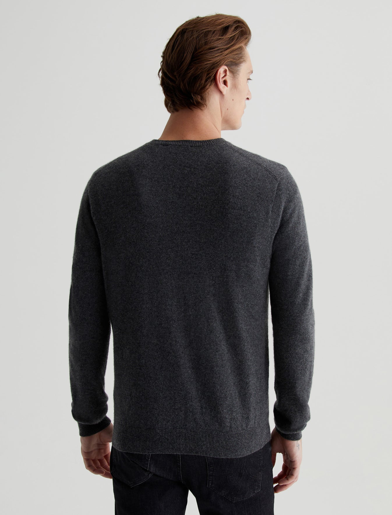Beck Crew Legendary Grey Classic Long Sleeve Crew Neck Cashmere Sweater Photo 6