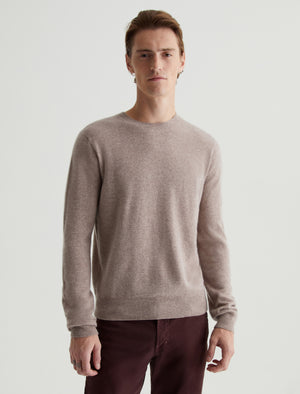 Beck Crew Urban Taupe Classic Long Sleeve Crew Neck Cashmere Sweater Photo 1