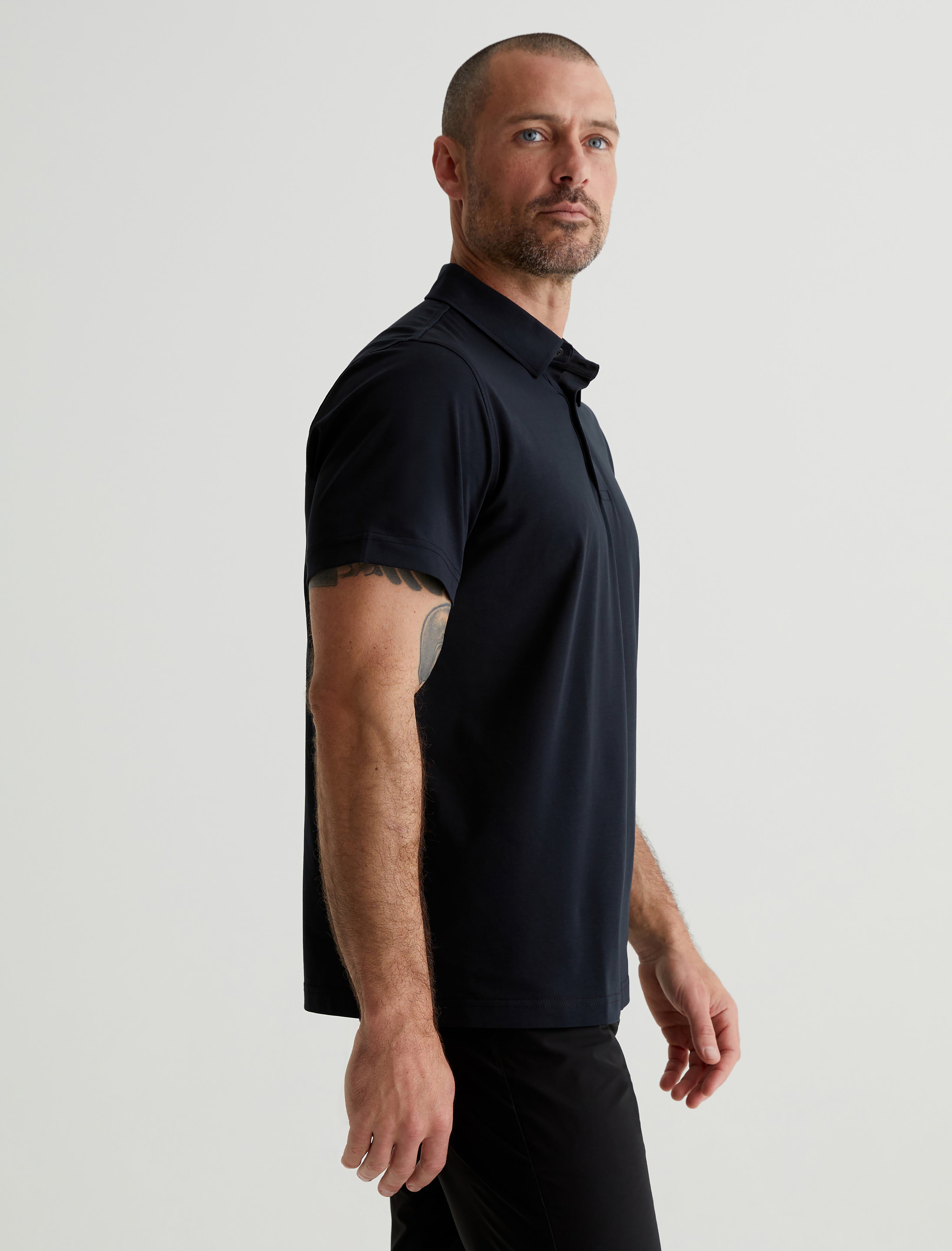 Ace S/S Polo True Black Classic Fit Short Sleeve Polo T-Shirt Men Top Photo 2