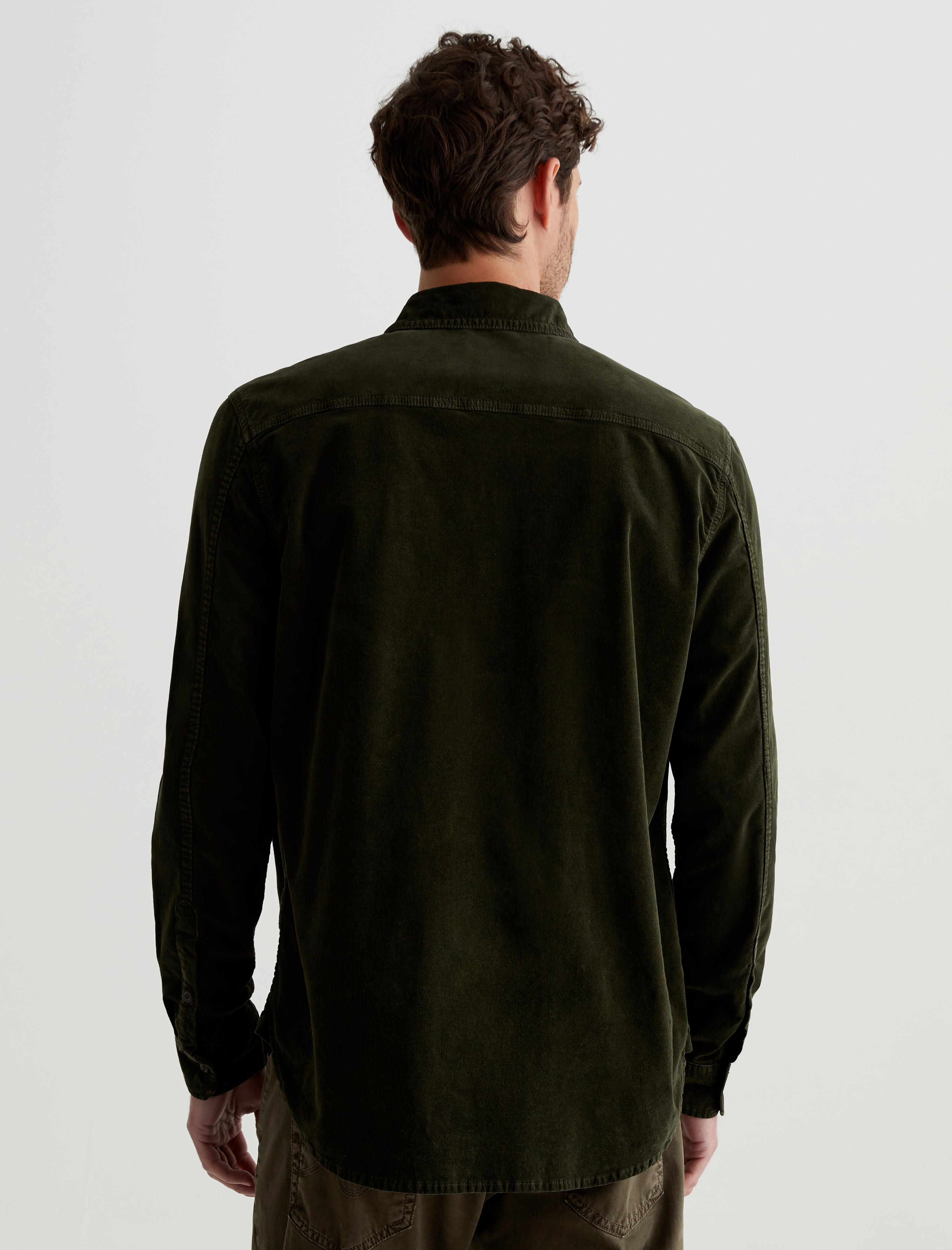Aiden Utility Shirt Sulfur Dried Cedar Classic Button Up Corduroy Shirt Men Top Photo 7