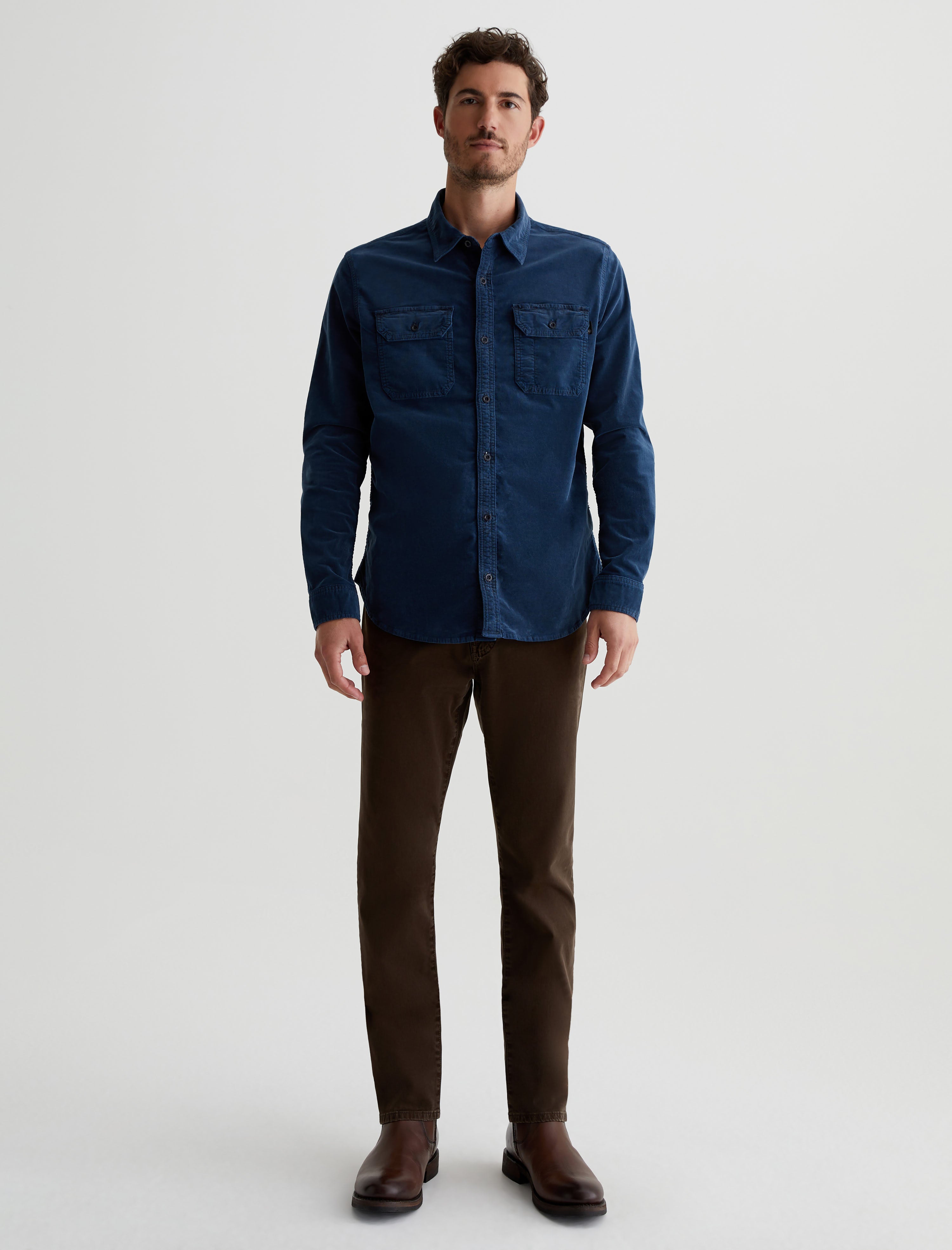 Men Aiden Utility Shirt Sulfur Dried Cedar at AG Jeans