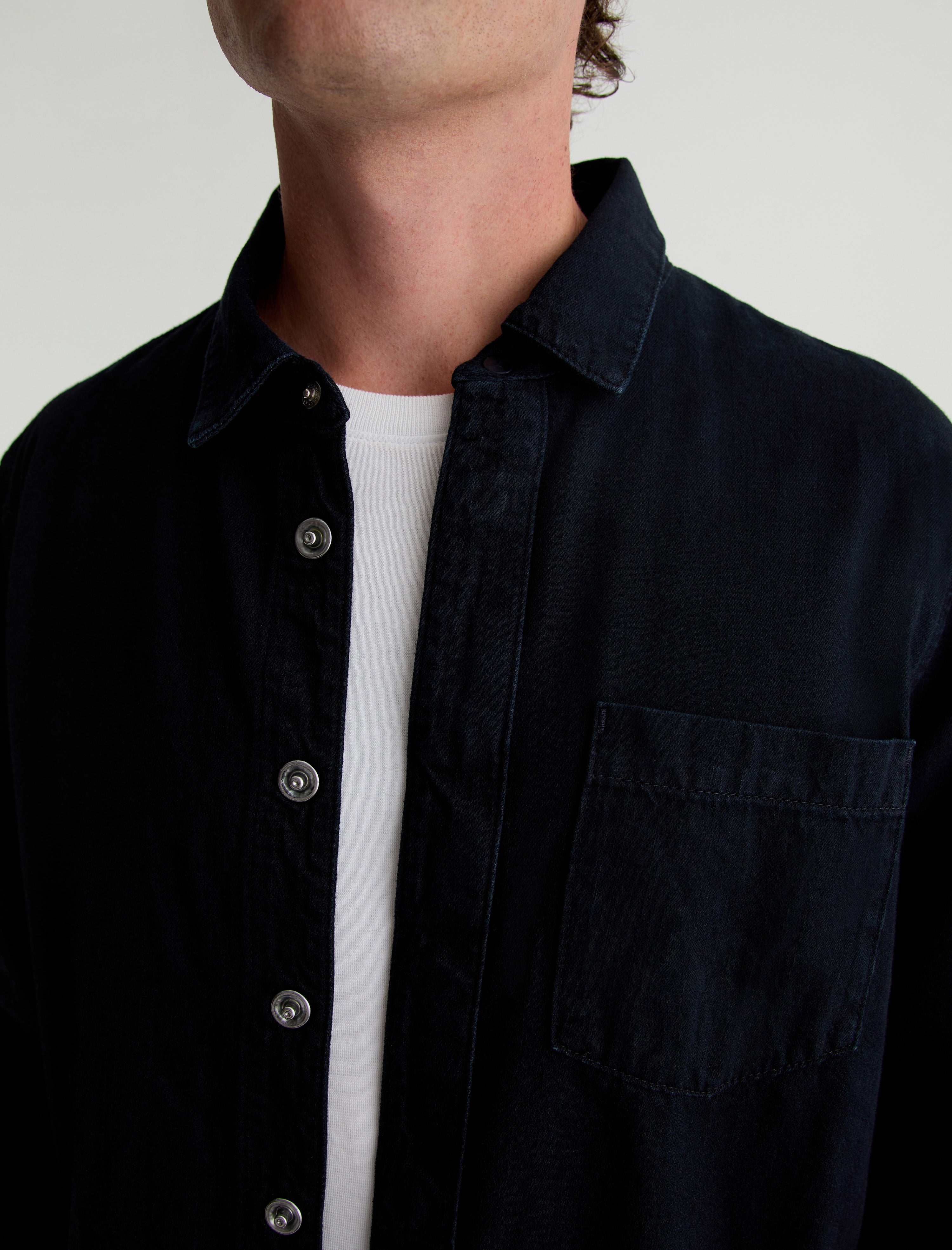 Jaden Shirt Lugano Relaxed Fit Denim Shirt Men Top Photo 6