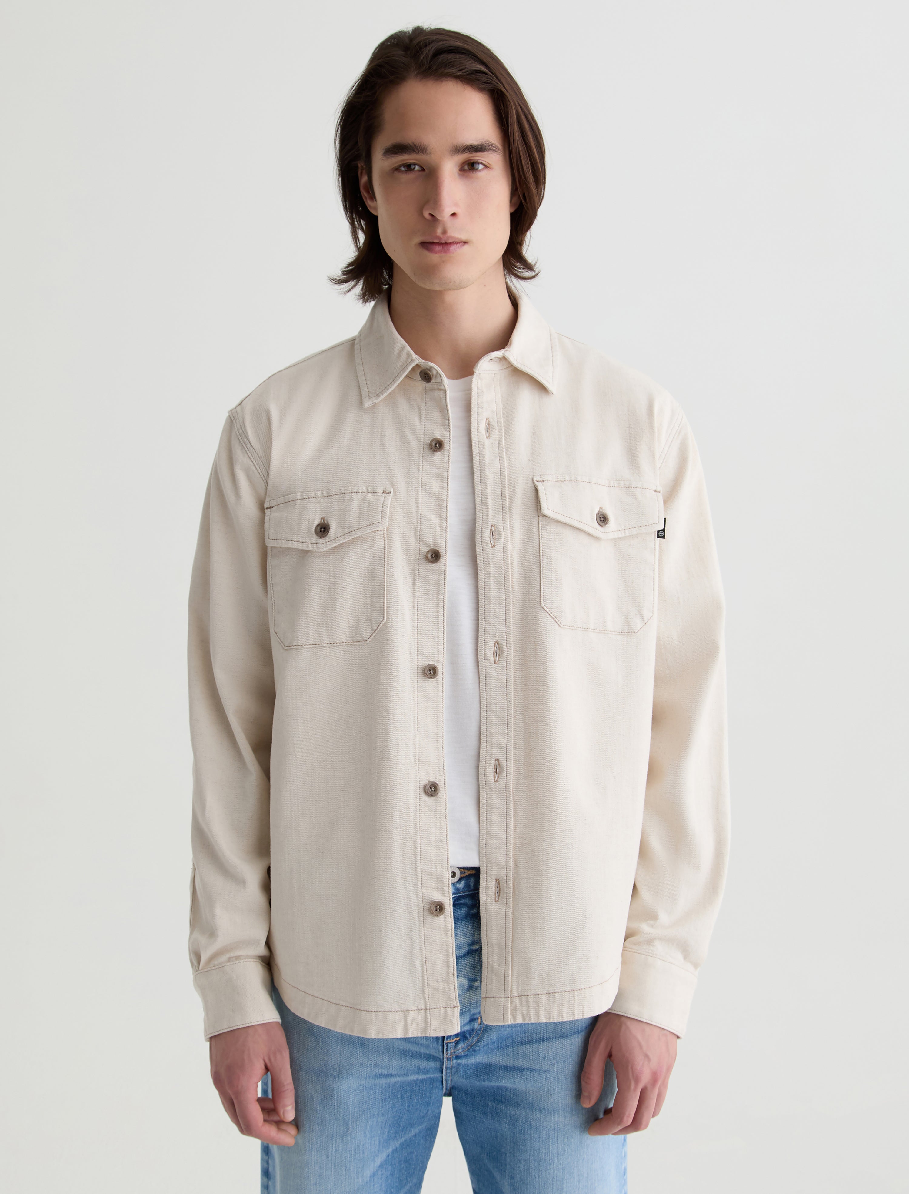 Elias Shirt Jacket Natural Shirt Jacket Men Top Photo 1