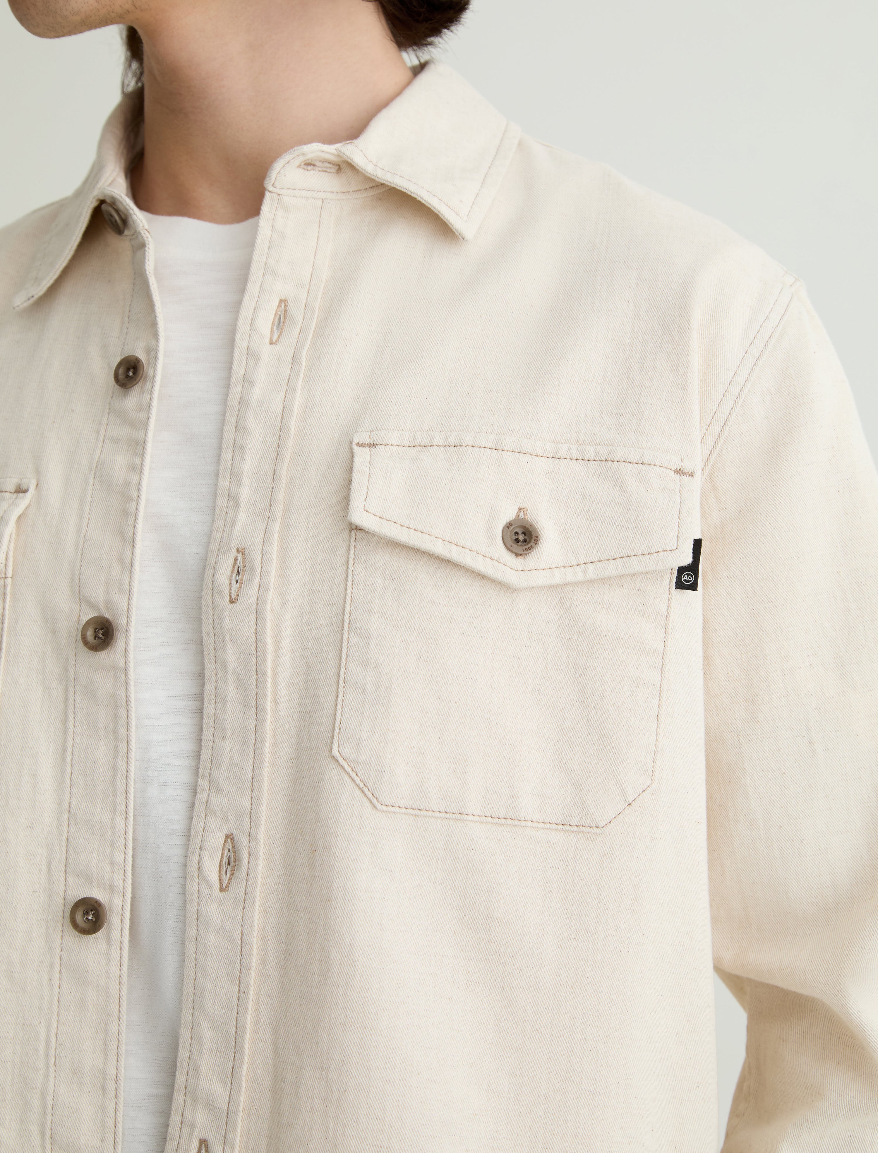 Elias Shirt Jacket Natural Shirt Jacket Men Top Photo 5