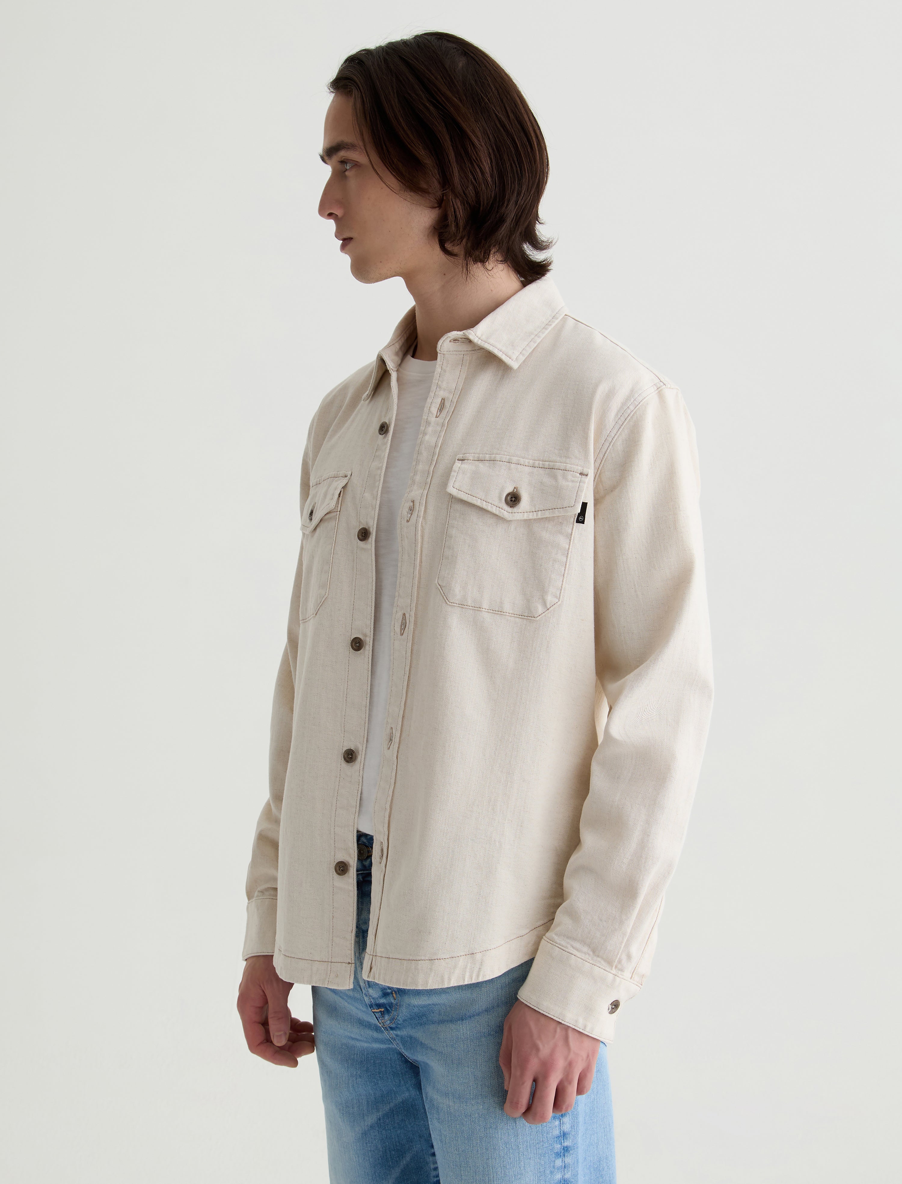Elias Shirt Jacket Natural Shirt Jacket Men Top Photo 6