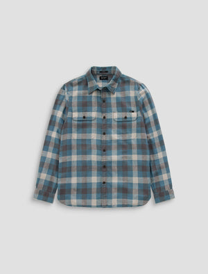 Curtis Work Shirt Blue Multi Classic Fit Men Top Photo 9