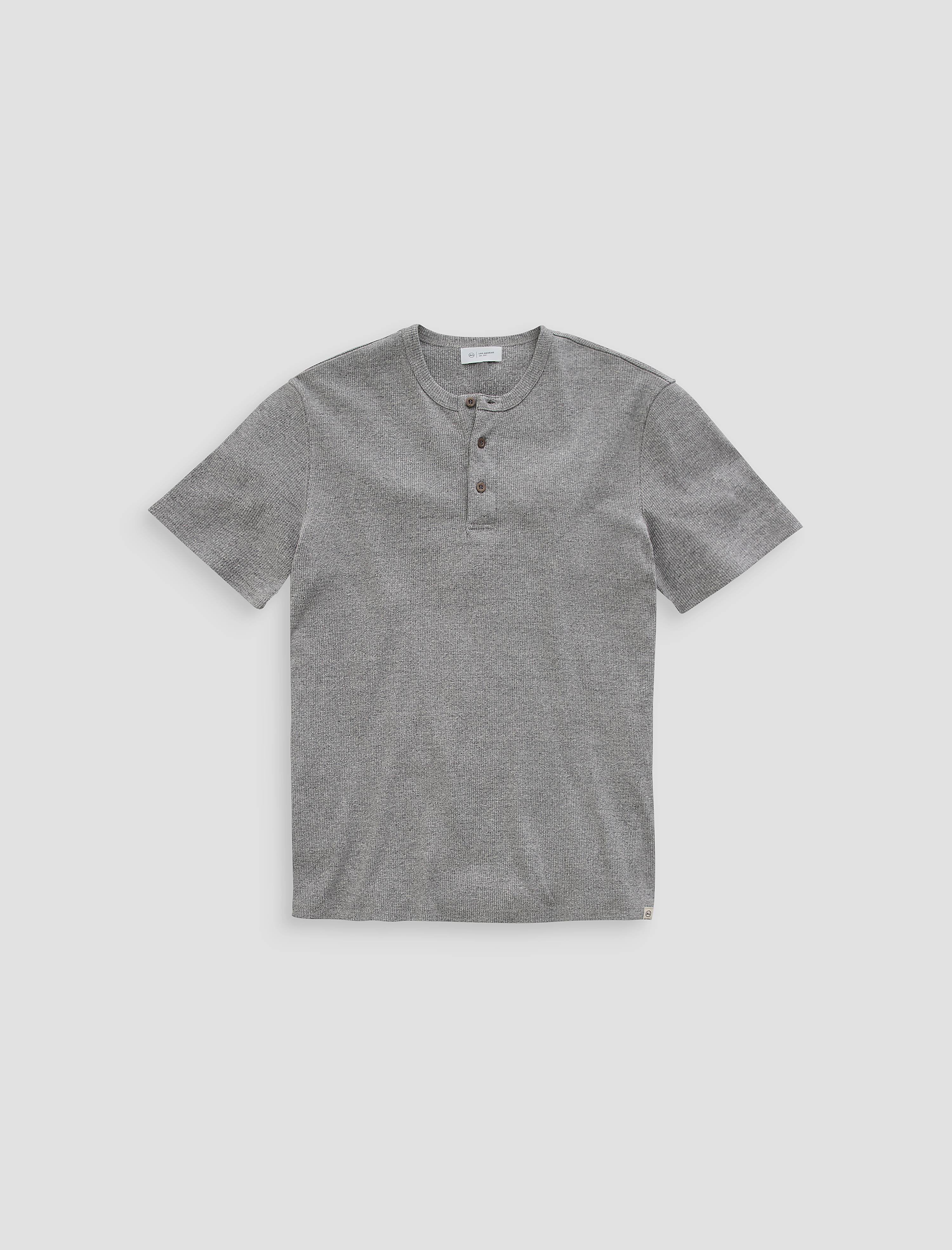 Men Bryce Short Sleeve Henley Heather Grey at AG Jeans Official Store