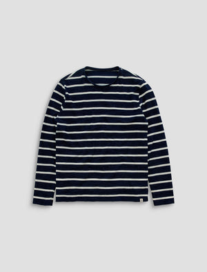Danny L/S Shirt Navy/Natural Stripe Classic Fit Men Top Photo 9