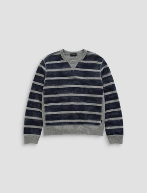 Blake Crew Sweatshirt Navy/Grey Stripe Classic Fit Men Top Photo 9