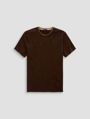 Como Double Layer Crew Oak Barrel/Dry Dust Classic Fit S/S Crew Neck T-Sh Men Top Photo 9