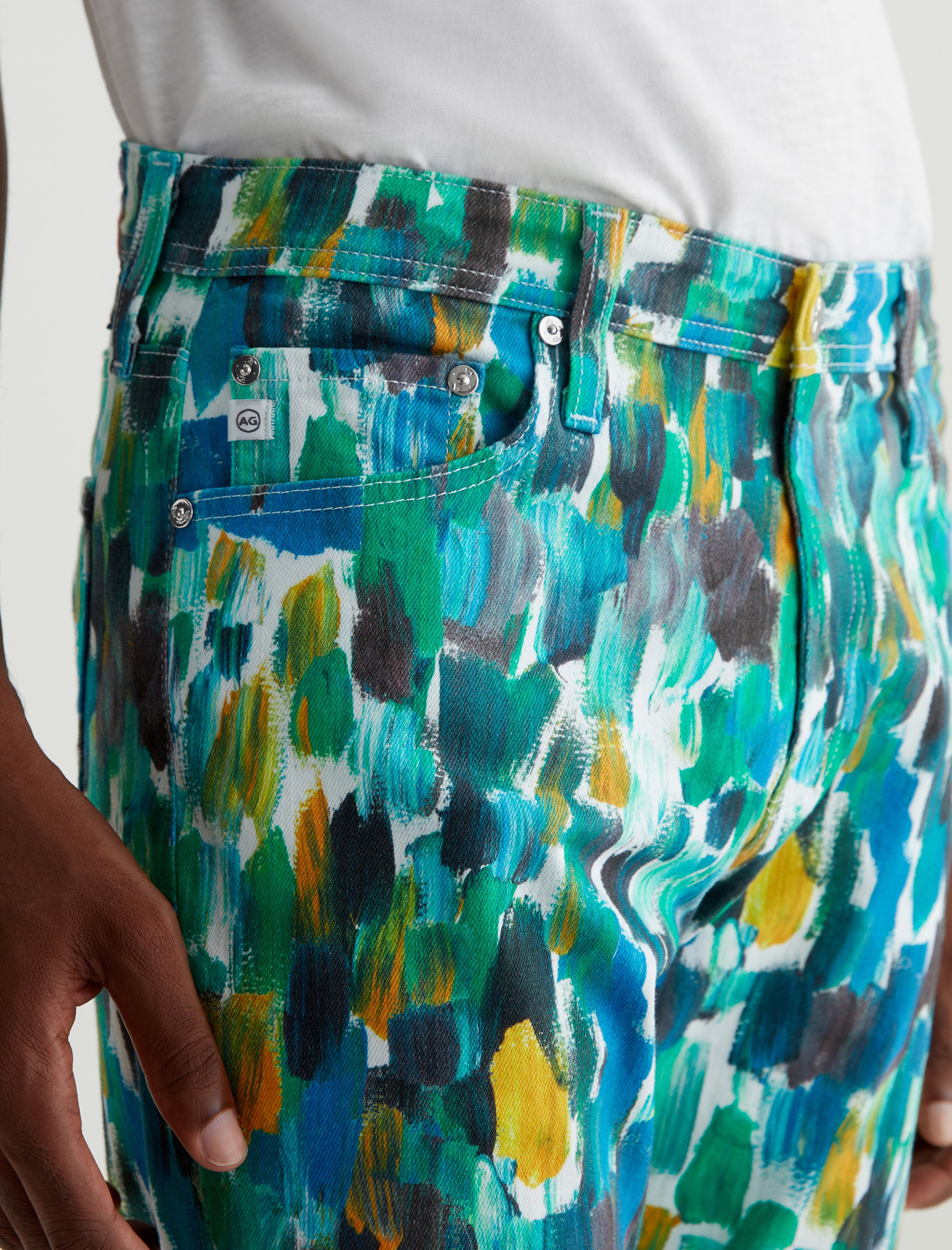 Tellis Agrippa Mix Blue Multi Modern Slim Men Bottom Photo 3