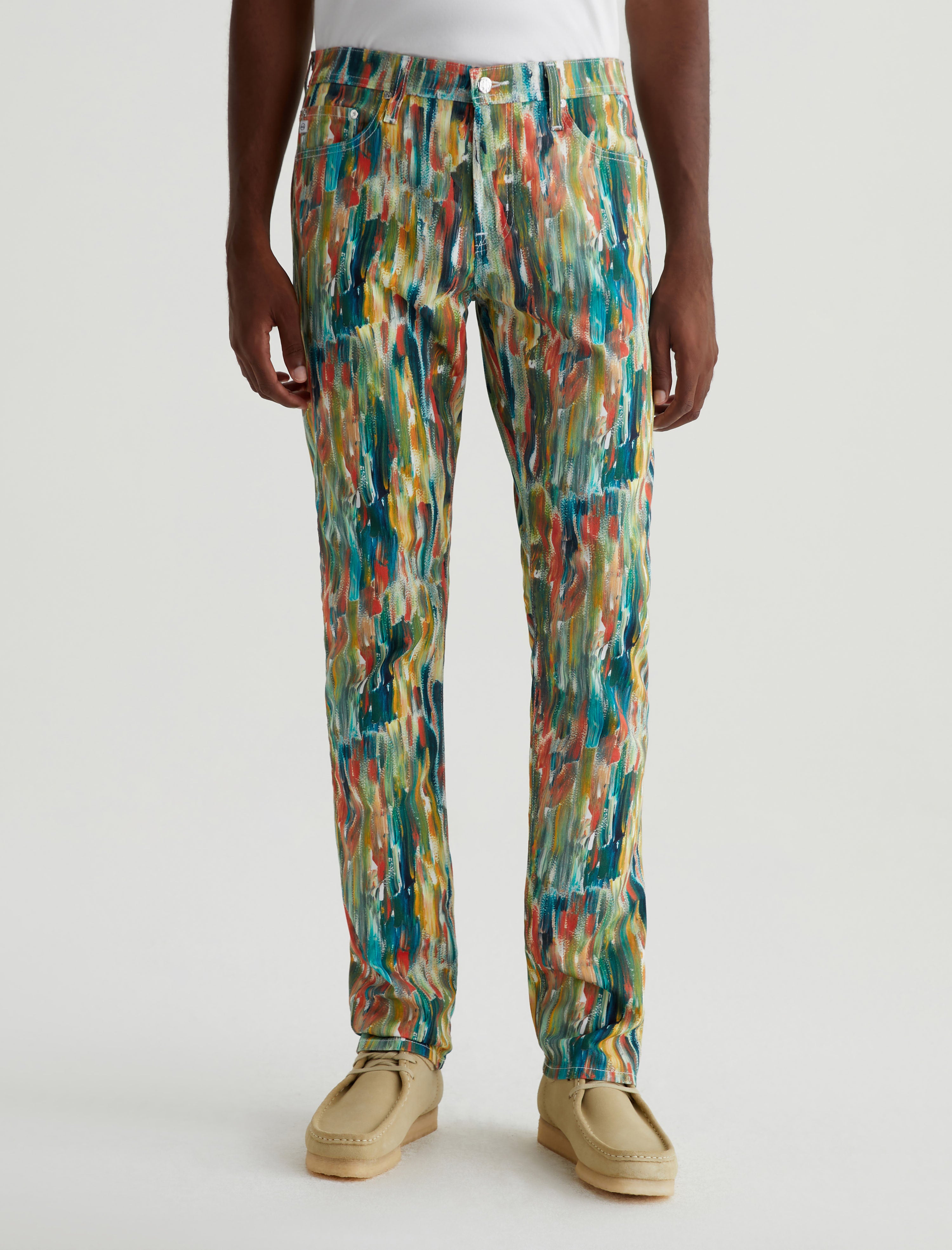 Everett Julien Mix Green Multi Slim Straight Men Bottom Photo 2