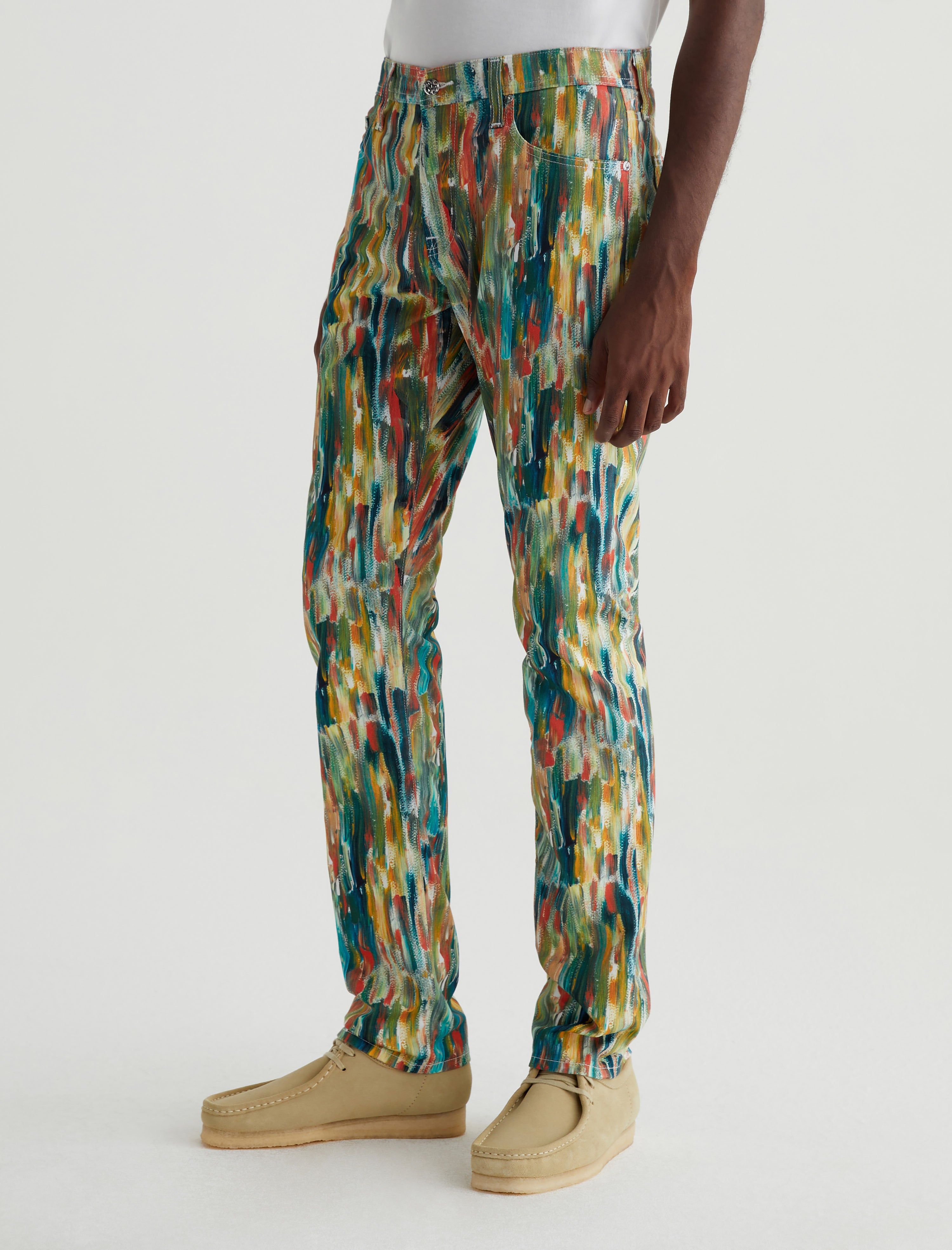 Everett Julien Mix Green Multi Slim Straight Men Bottom Photo 5