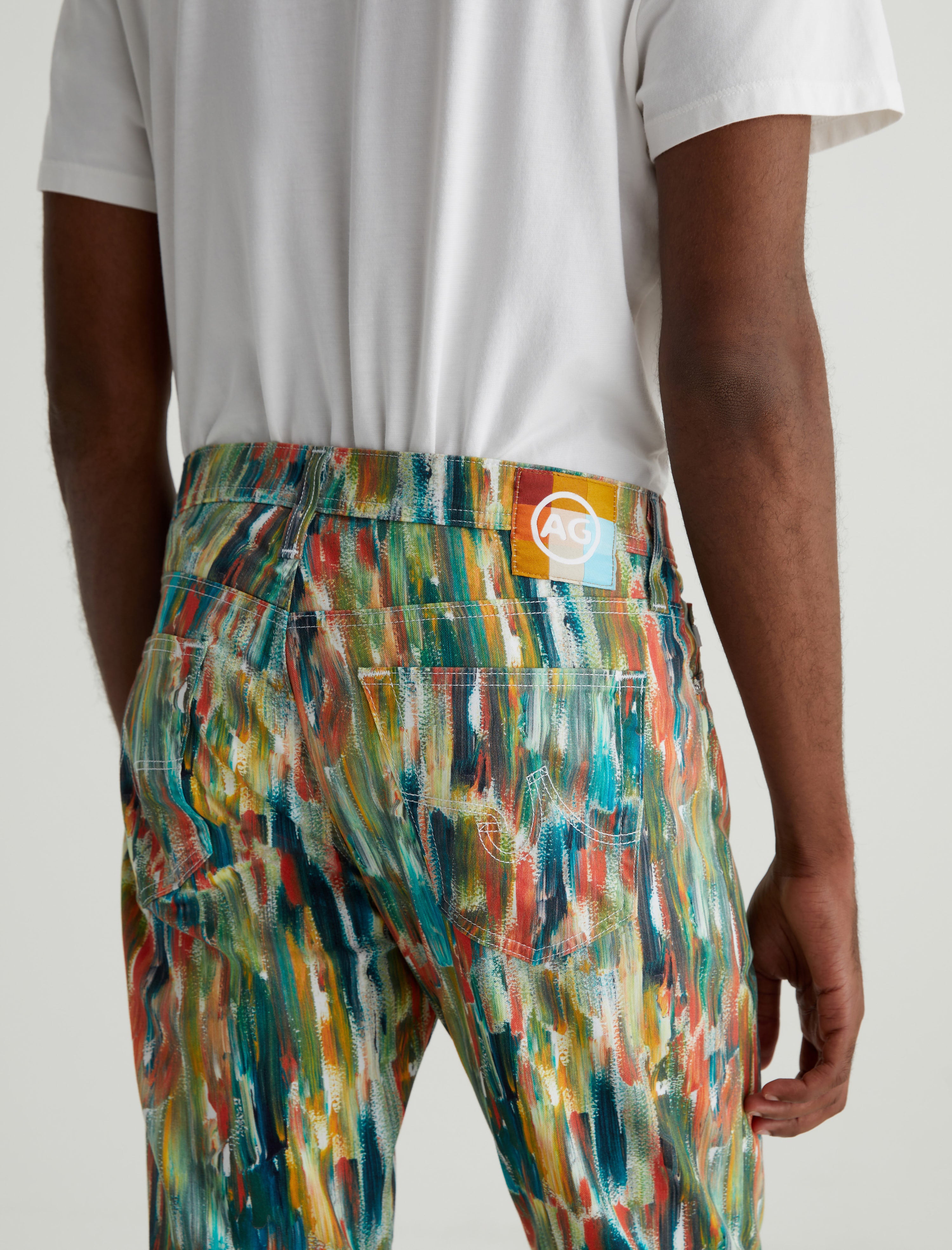 Everett Julien Mix Green Multi Slim Straight Men Bottom Photo 6