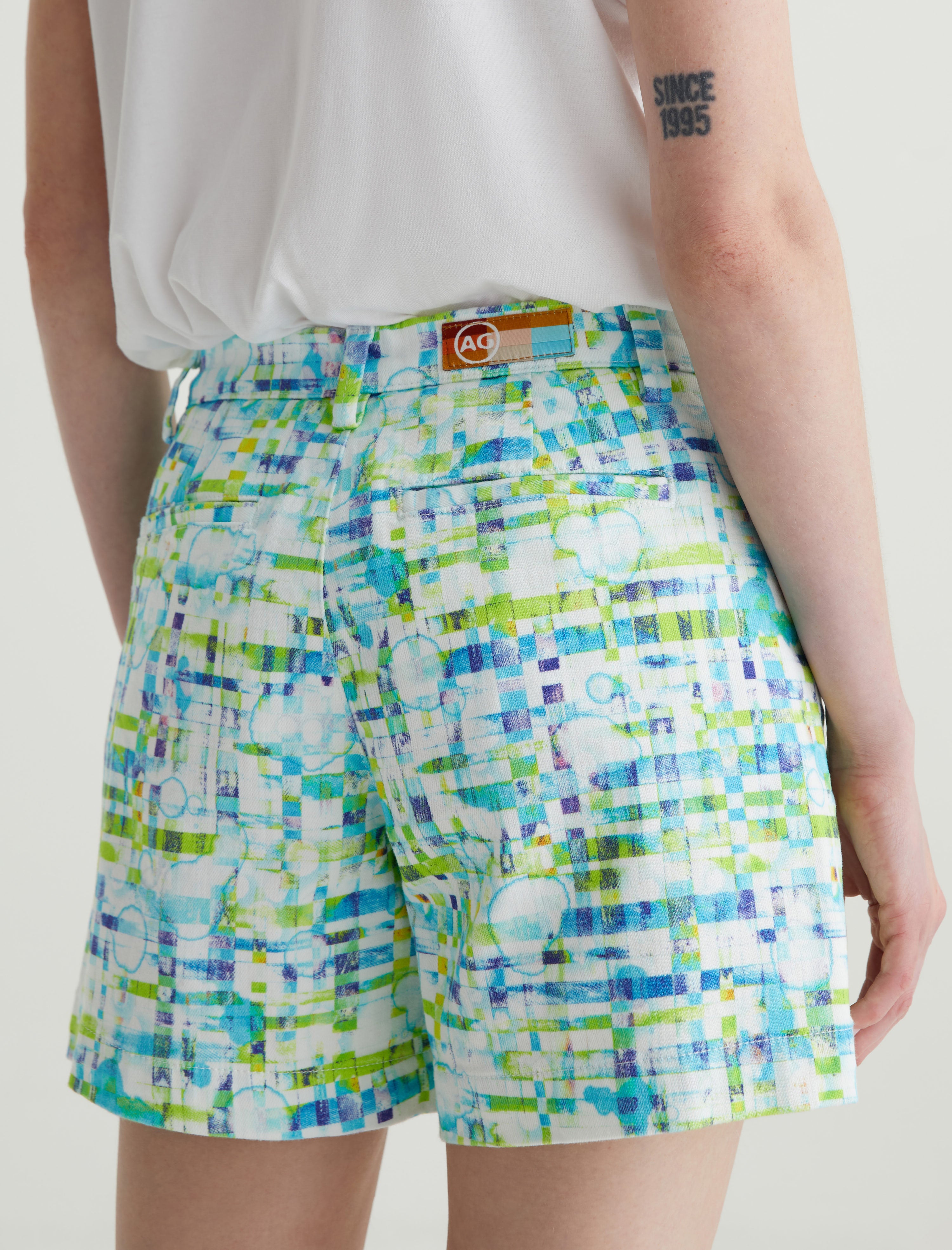 Caden Short Water Drops Green Tailored Trouser Short Women Bottom Photo 6