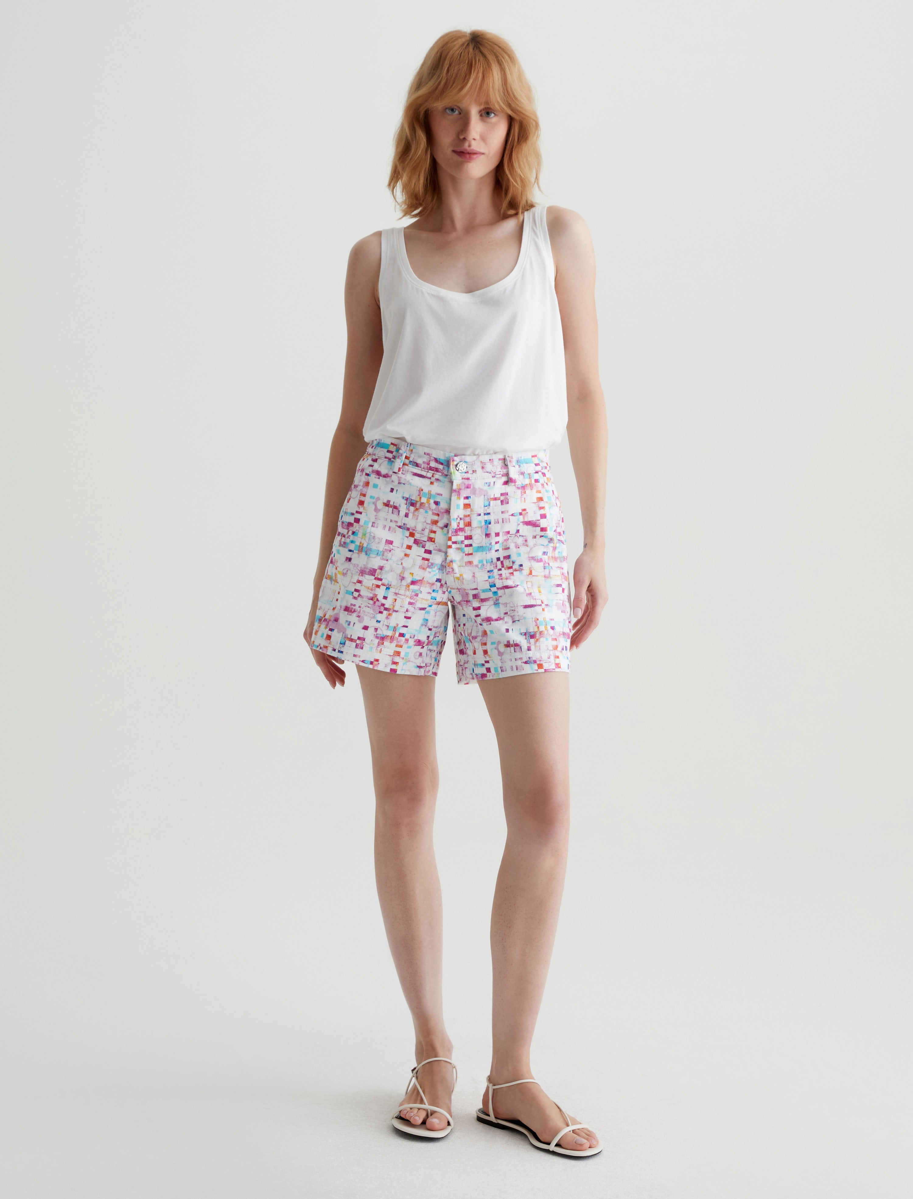 Caden Short Water Drops Pink Tailored Trouser Short Women Bottom Photo 1
