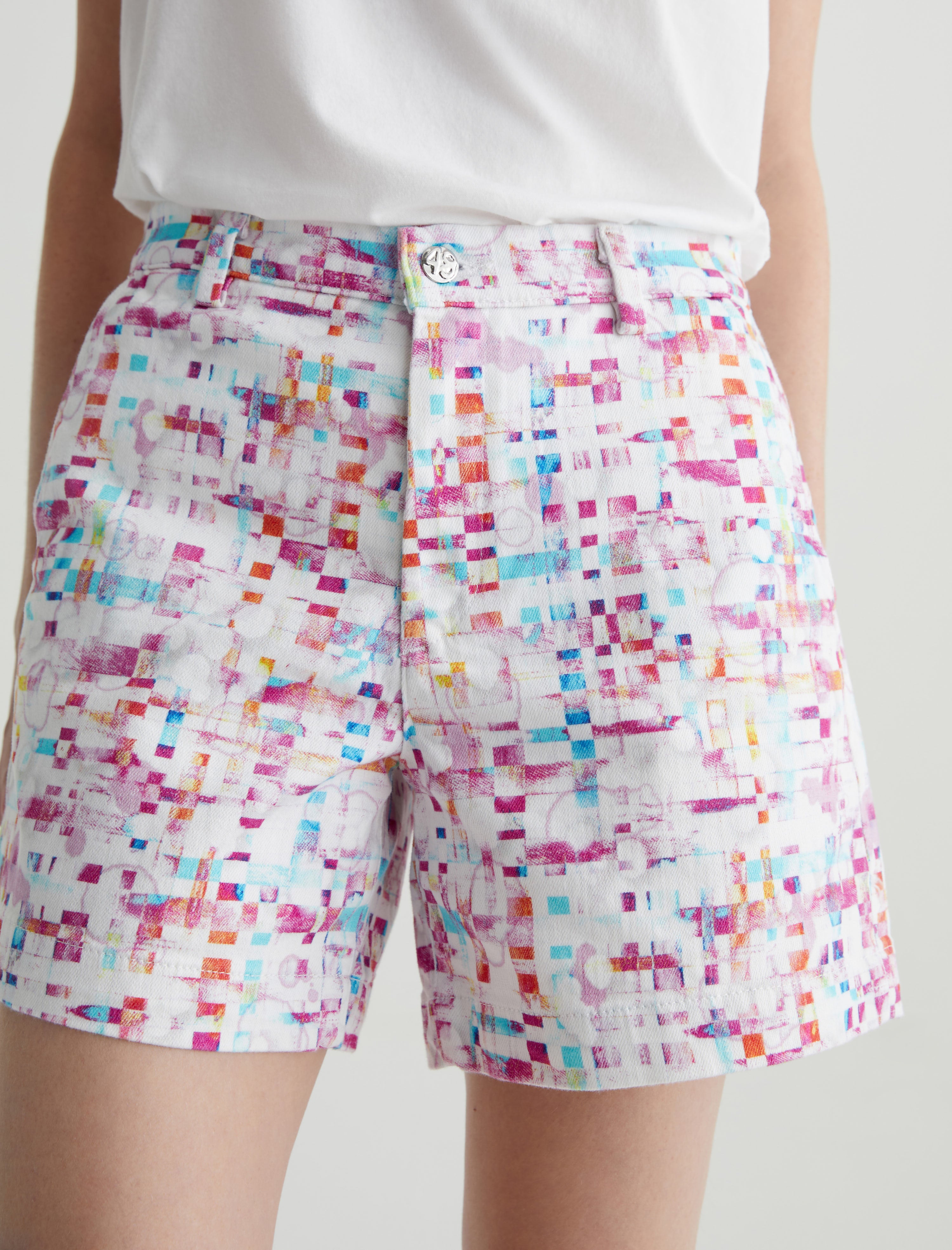 Caden Short Water Drops Pink Tailored Trouser Short Women Bottom Photo 3