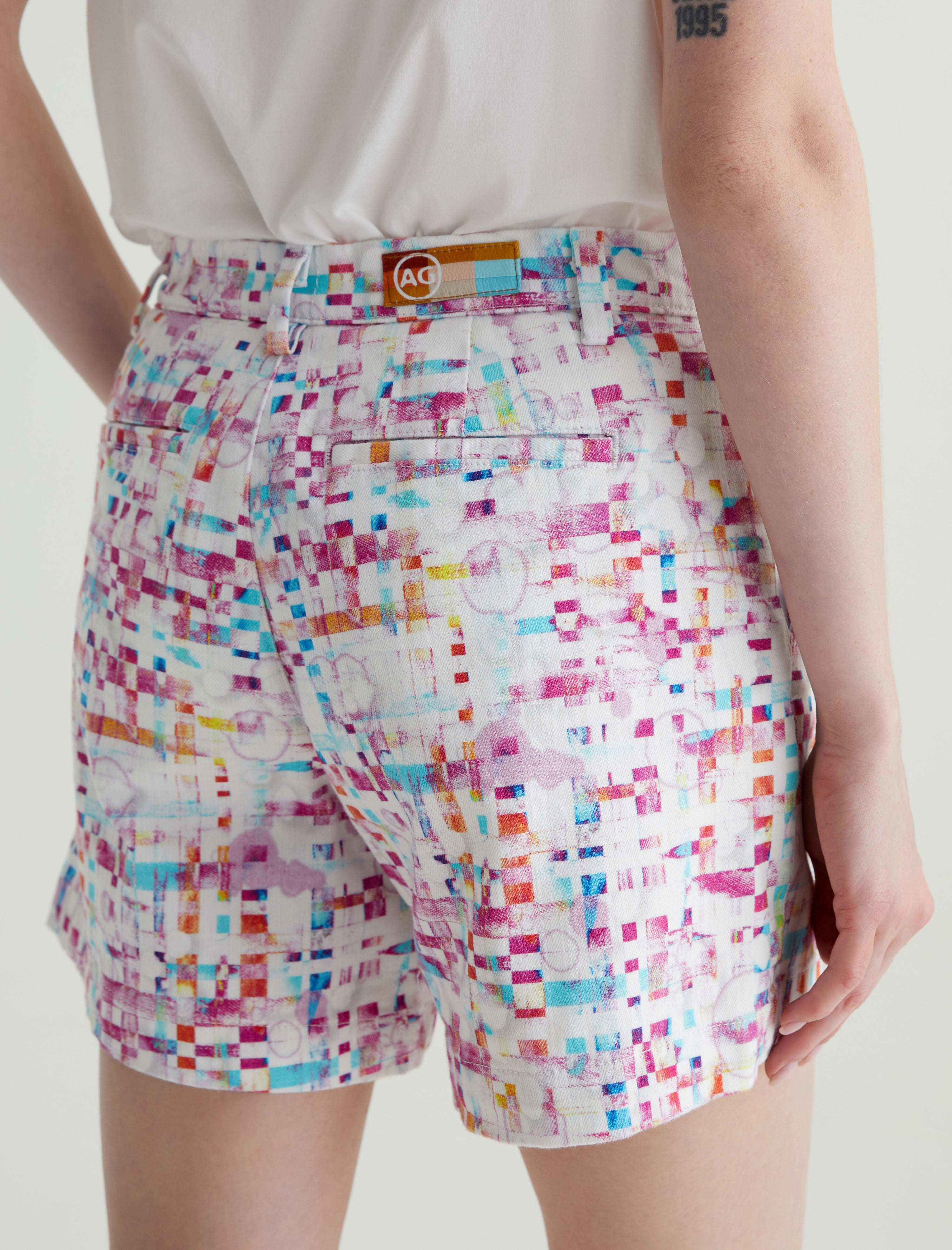 Caden Short Water Drops Pink Tailored Trouser Short Women Bottom Photo 7
