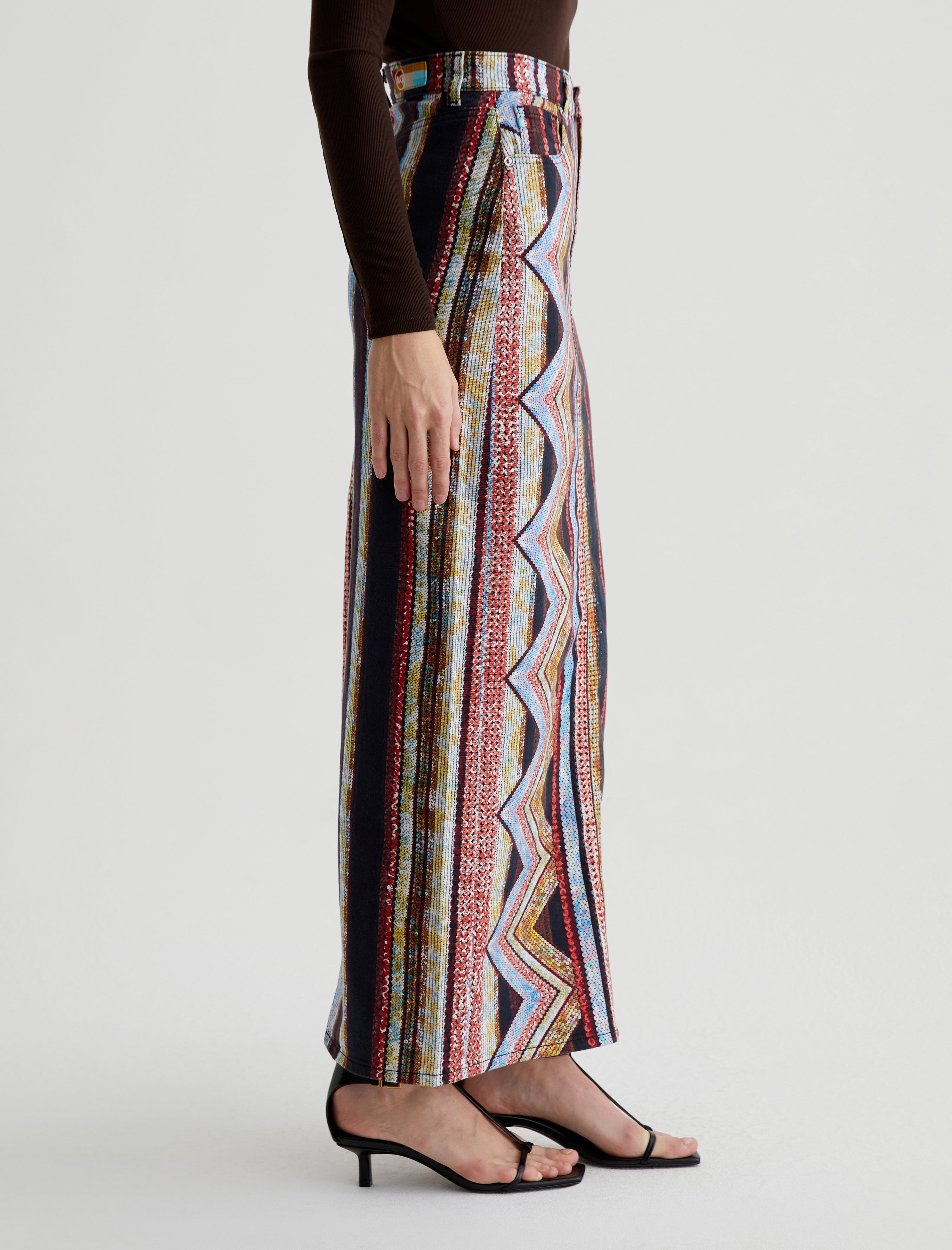 Rani Skirt Chevron Red Art Project Maxi Skirt Women Bottom Photo 4
