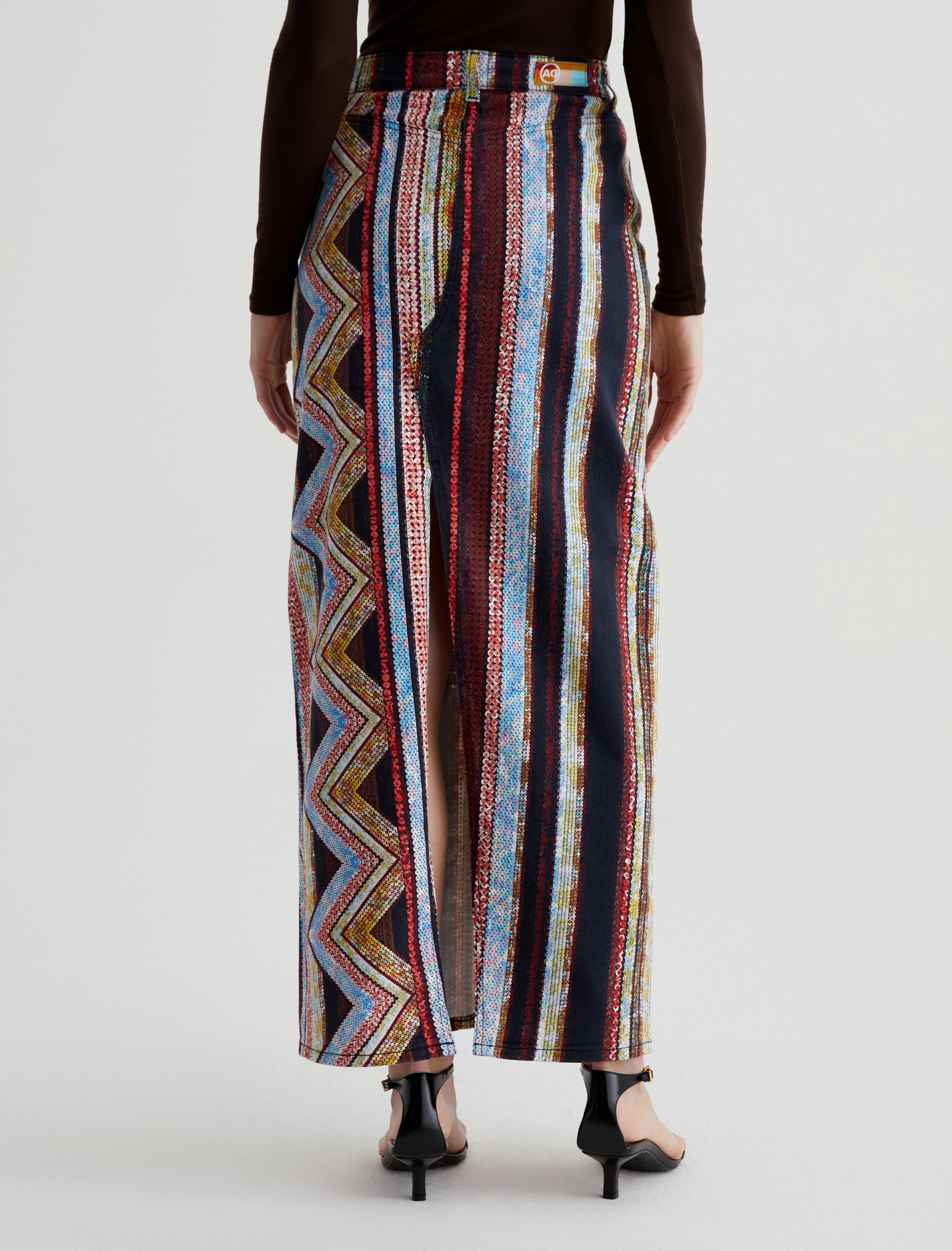 Rani Skirt Chevron Red Art Project Maxi Skirt Women Bottom Photo 7