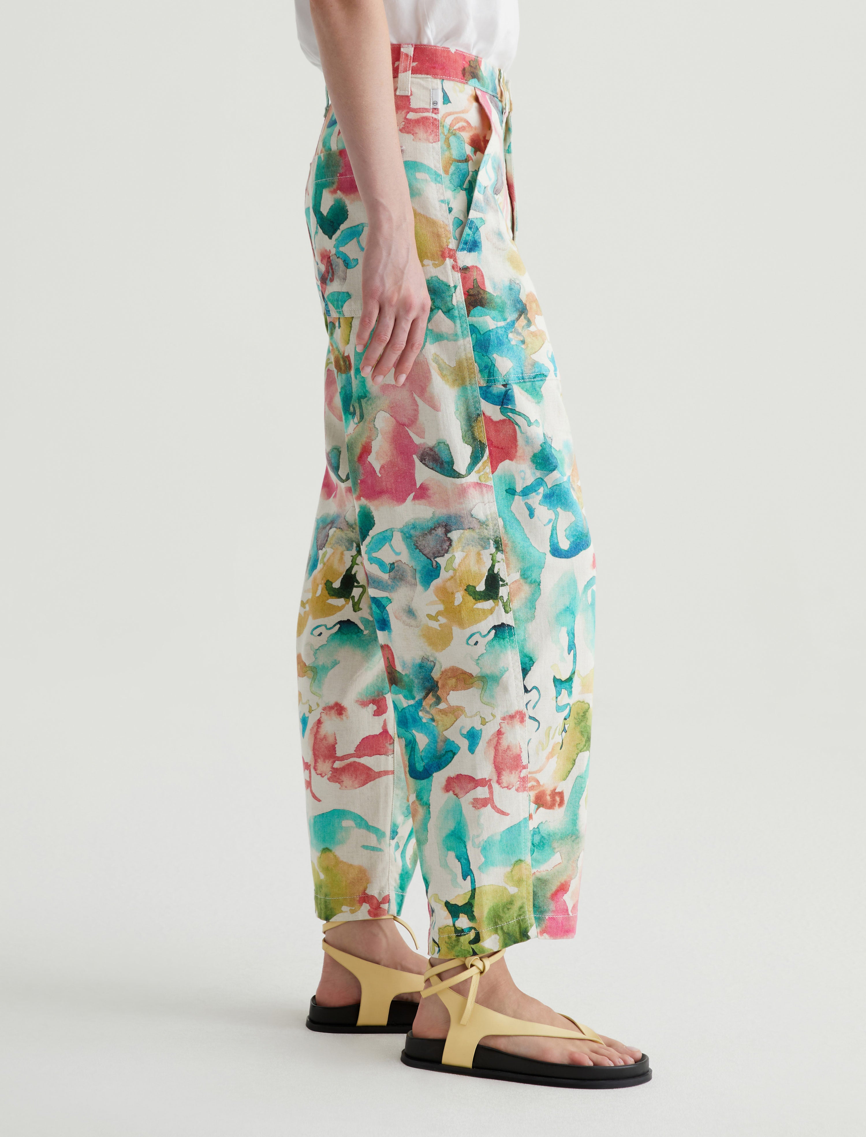 Camille Color Flow Green Utility Barrel Women Bottom Photo 5