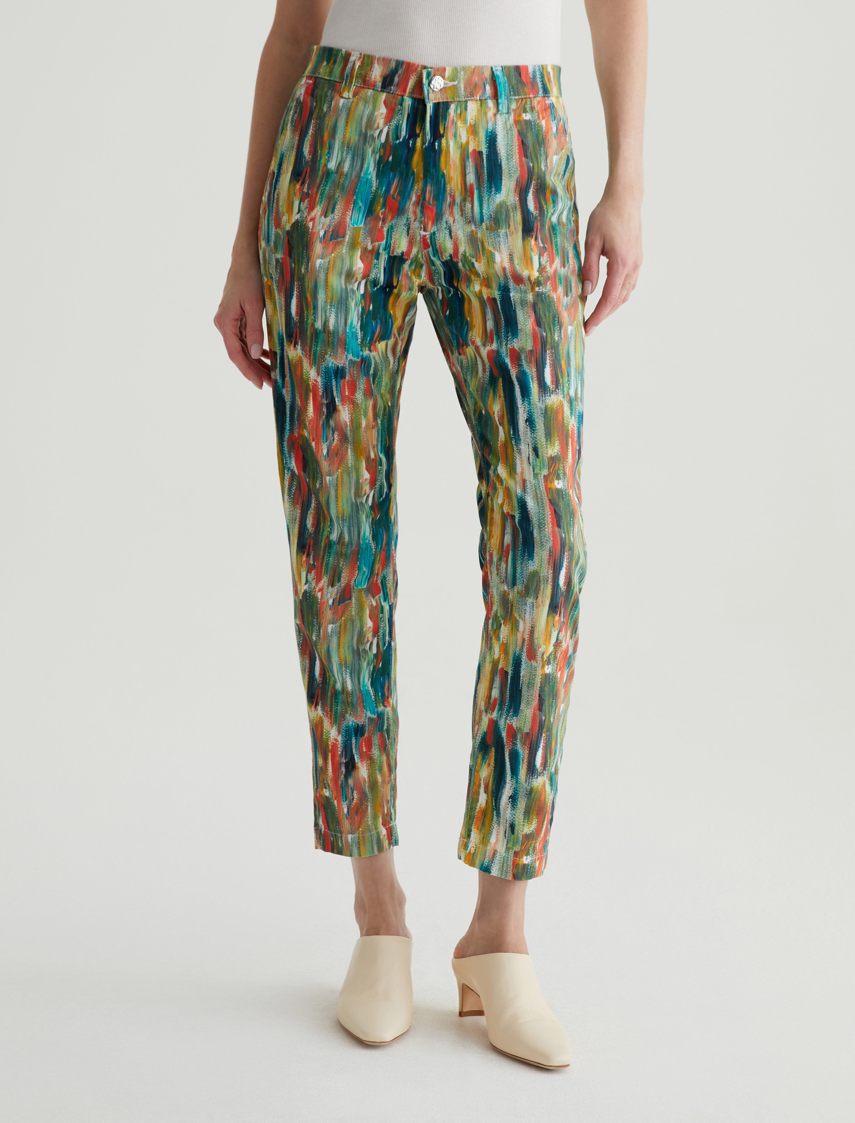 Caden Julien Mix Green Multi Tailored Trouser Women Bottom Photo 2