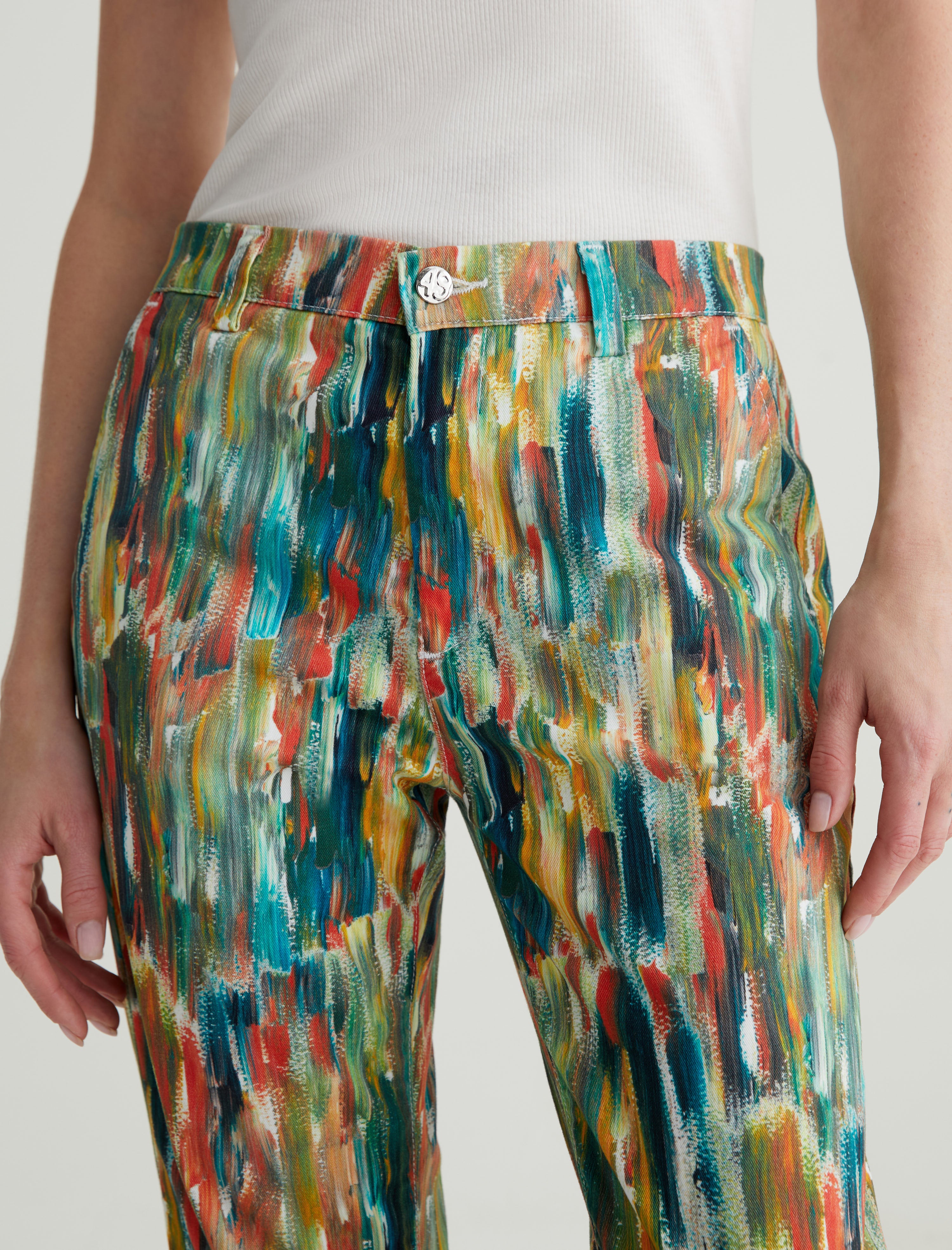 Caden Julien Mix Green Multi Tailored Trouser Women Bottom Photo 3