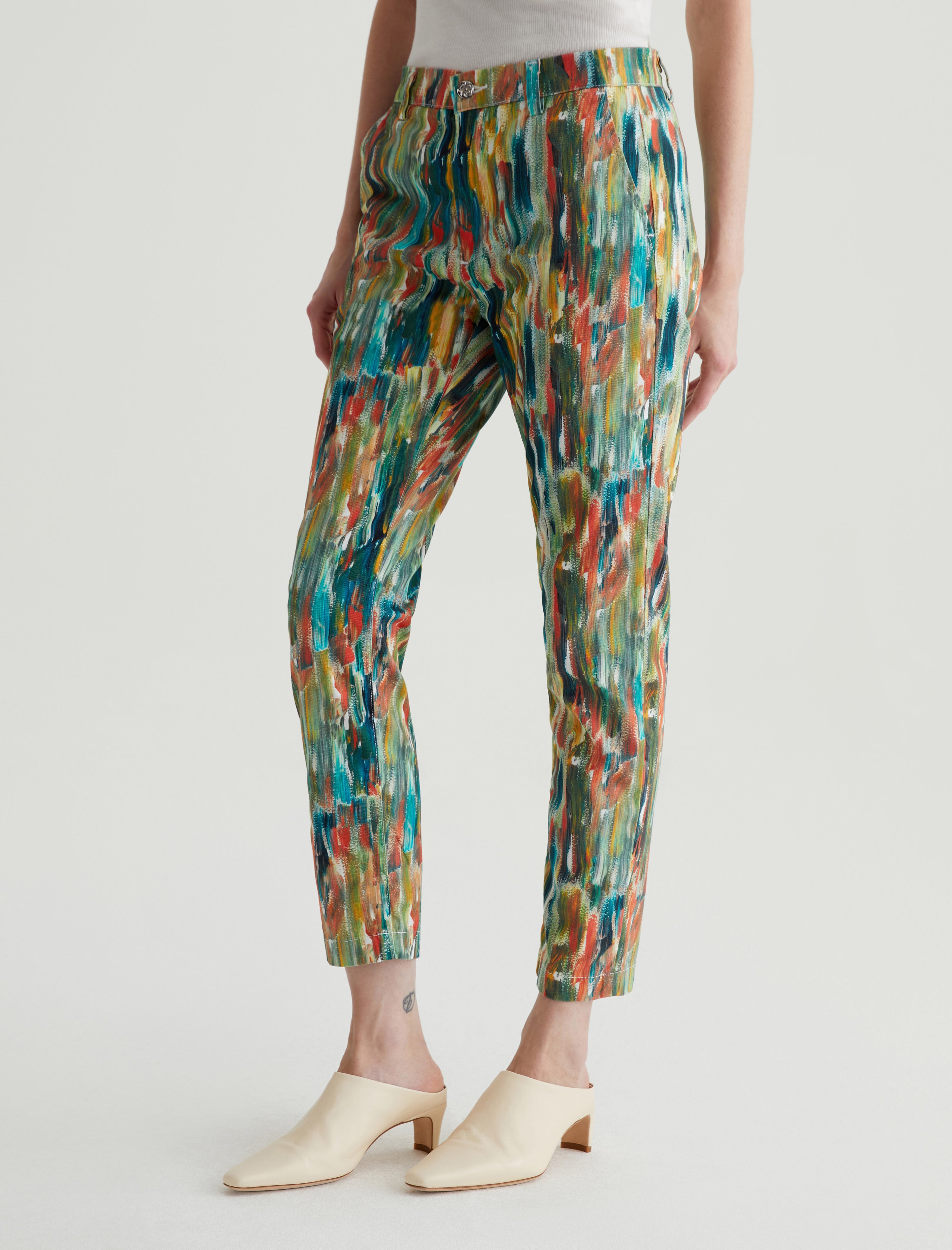 Caden Julien Mix Green Multi Tailored Trouser Women Bottom Photo 5
