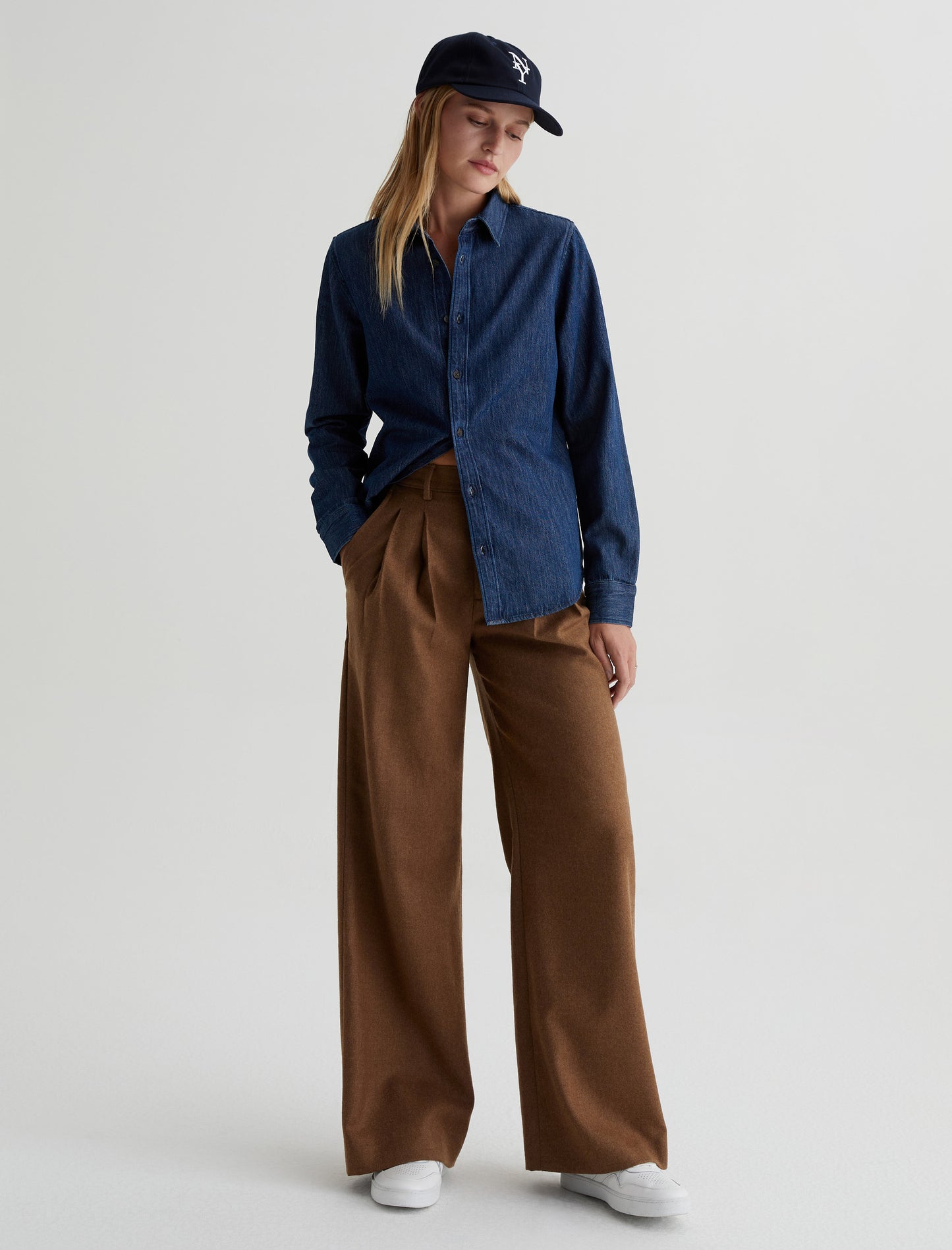 Elena Ambroeus Classic Fit Long Sleeve Button Women Top Photo 2