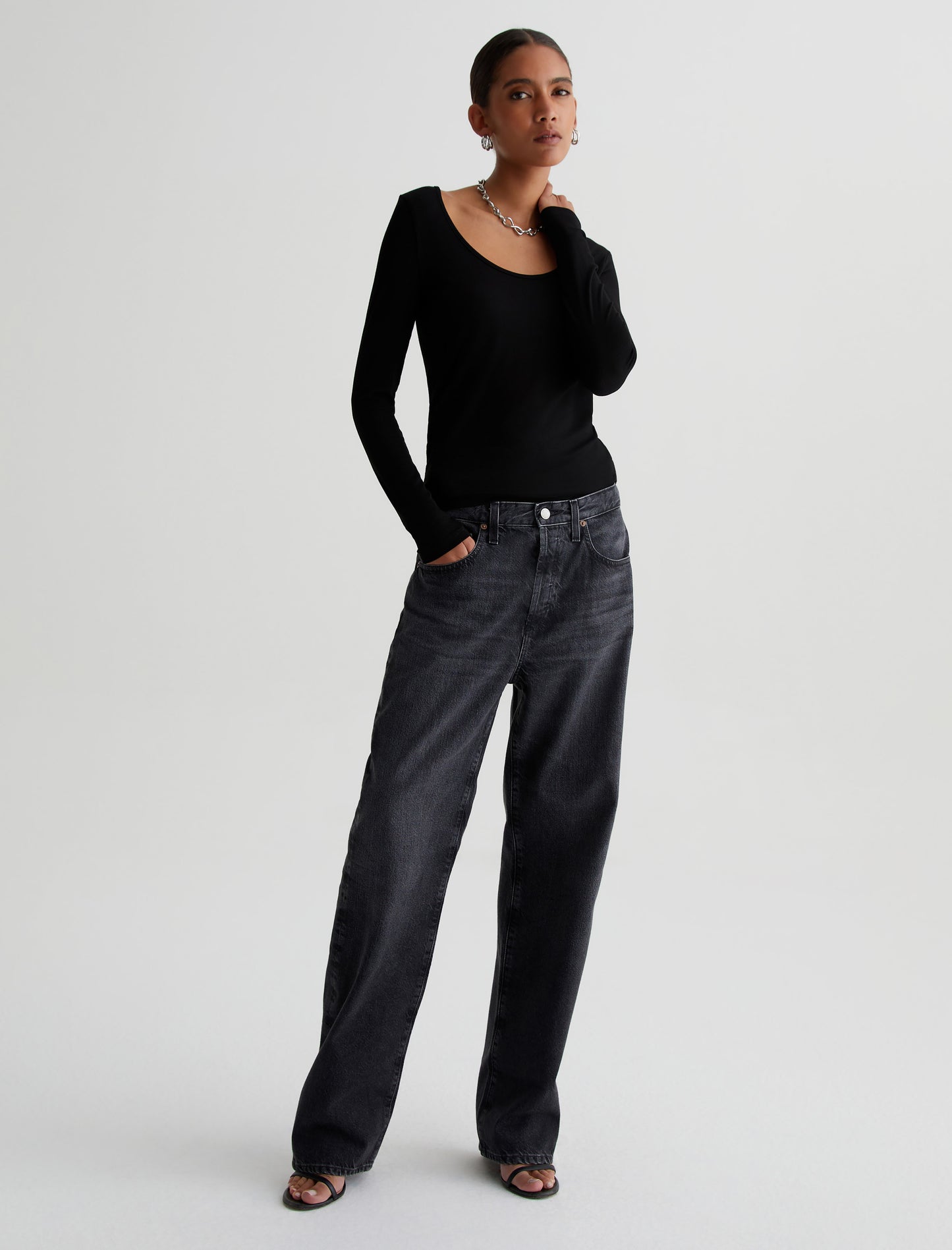 Alexxis Extended Super Black High-Rise Vintage Fit Womens Bottom Photo 1