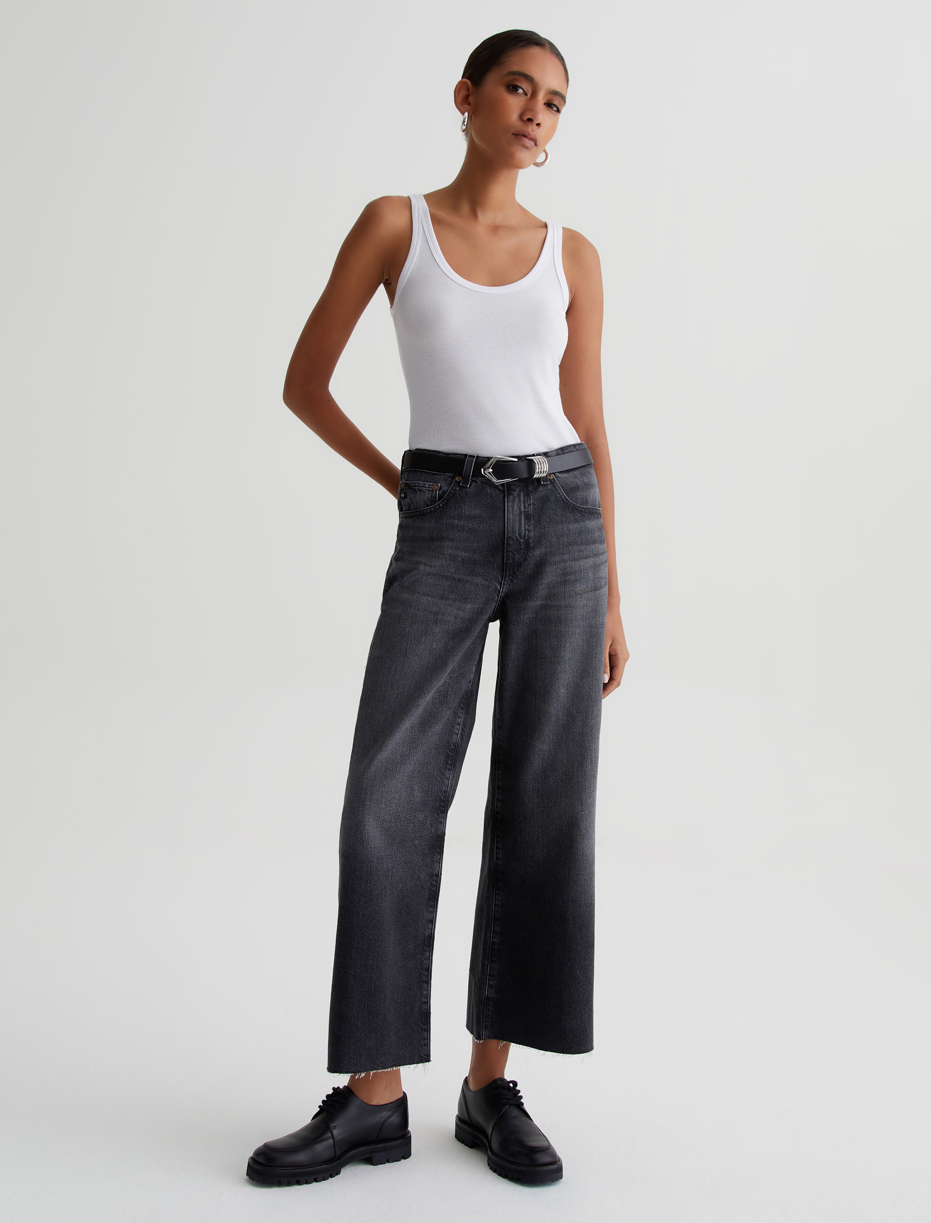 Womens Saige Wide Leg Crop Metropolis at AG Jeans Official Store