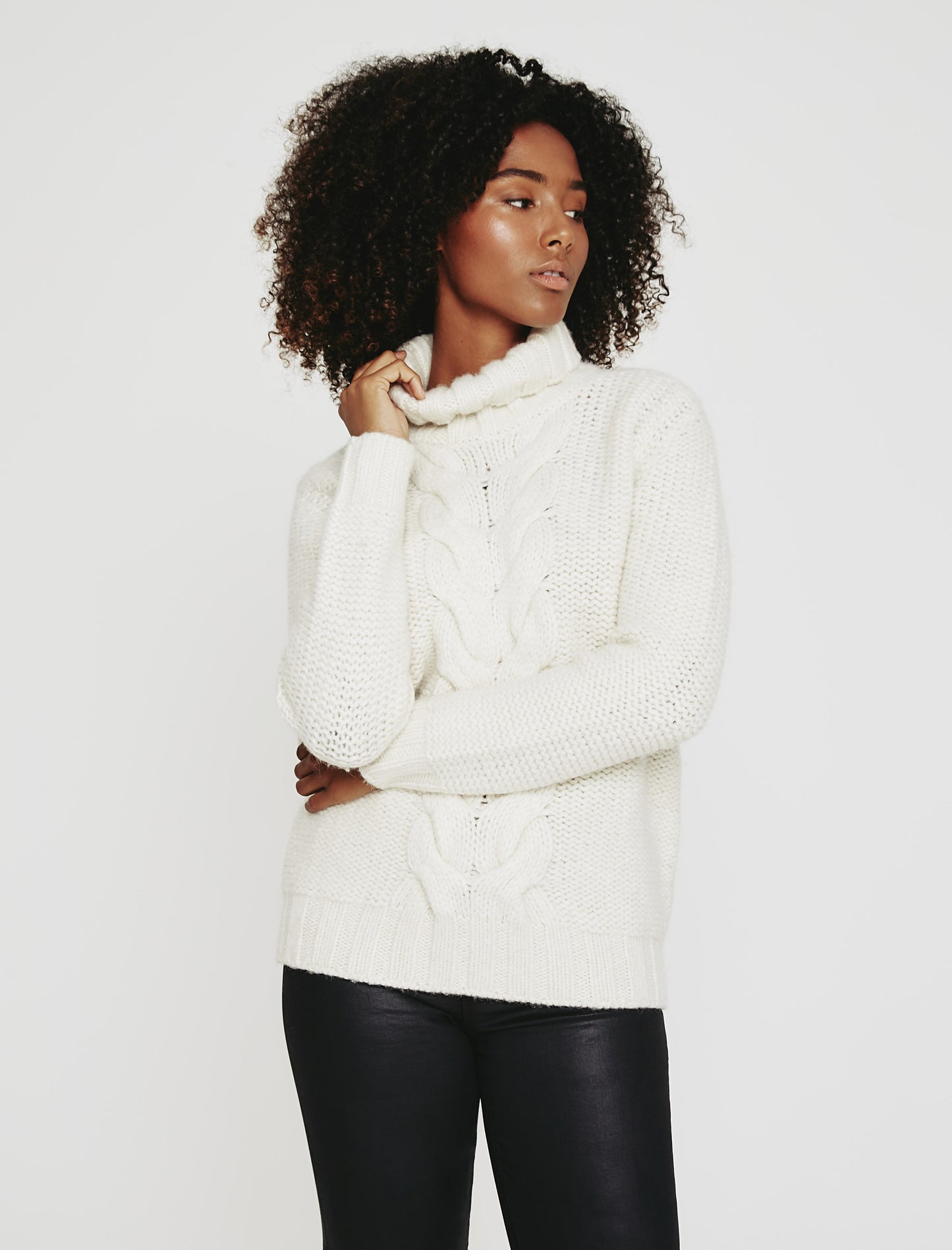 Inez Cable Sweater Soft Cream Made In Italy Women Top Photo 1