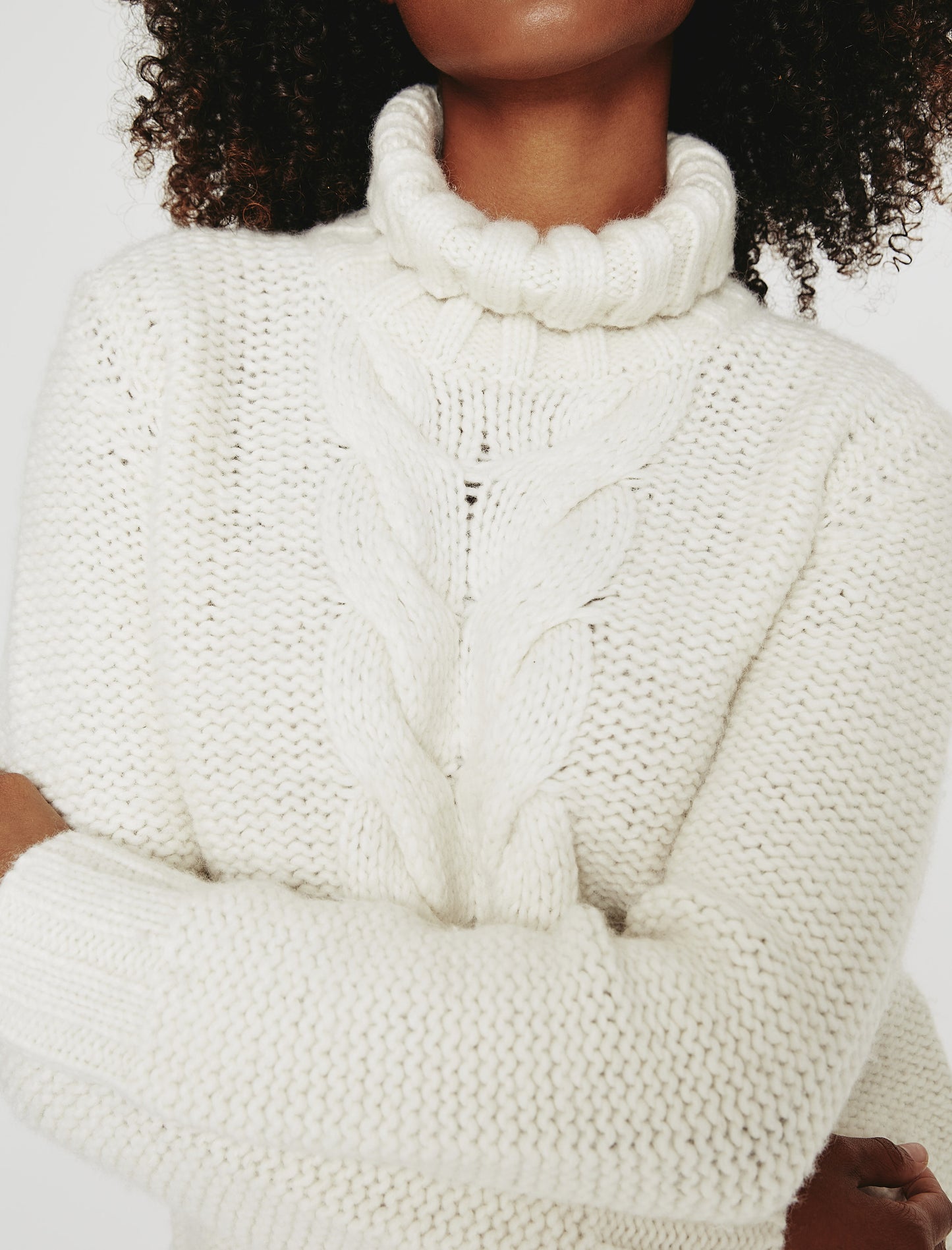 Inez Cable Sweater Soft Cream Made In Italy Women Top Photo 2