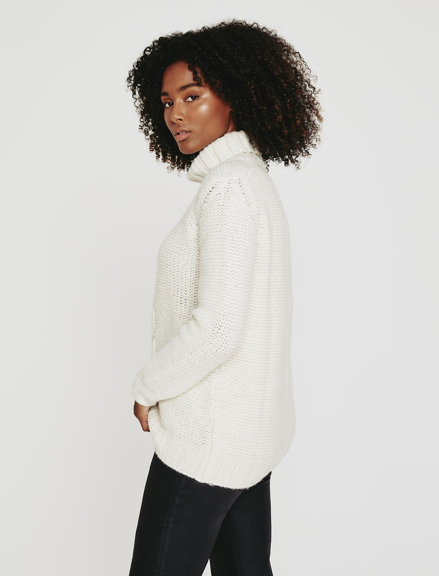 Inez Cable Sweater Soft Cream Made In Italy Women Top Photo 3