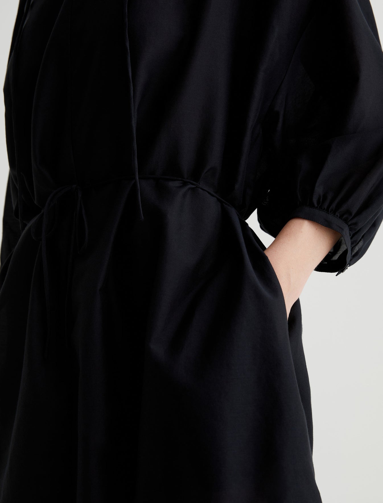 Octavia Dress True Black Peasant Shirt Dress Women Top Photo 5