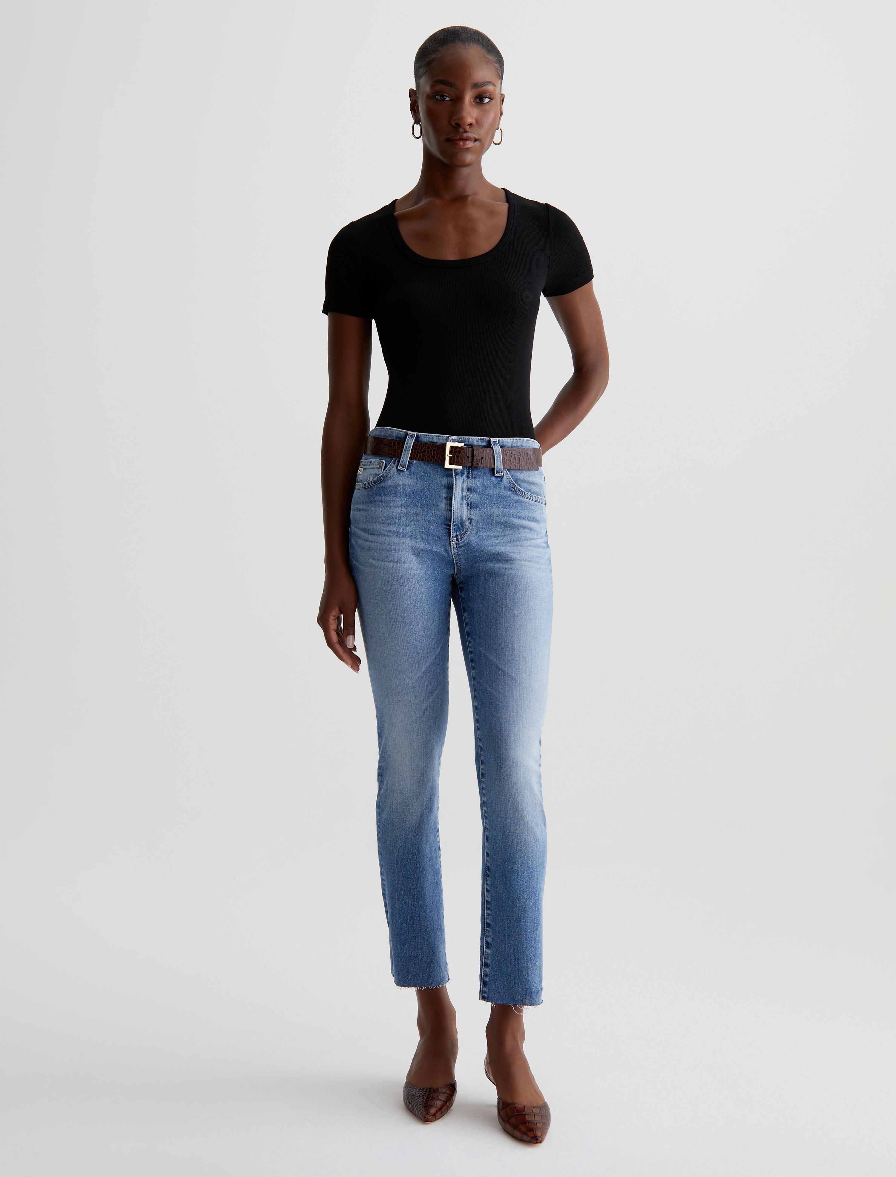 Jessie Top True Black Slim Fit S/S Scoop Neck T-Shir Women Top Photo 4